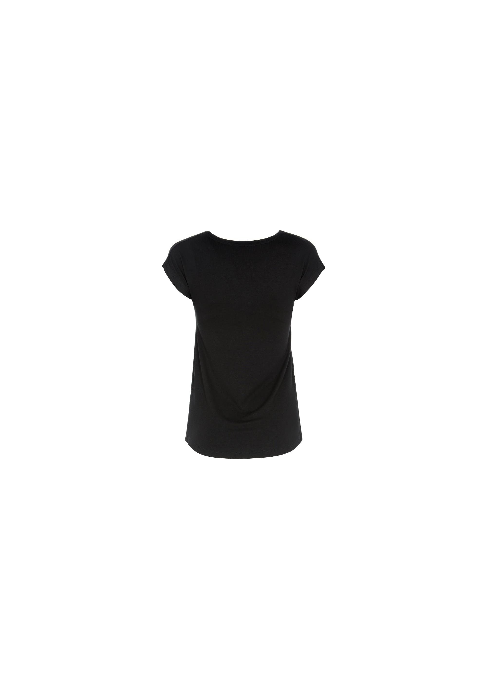 Women's black T-shirt with white oriole TSHDT-0051-99(Z20)-03