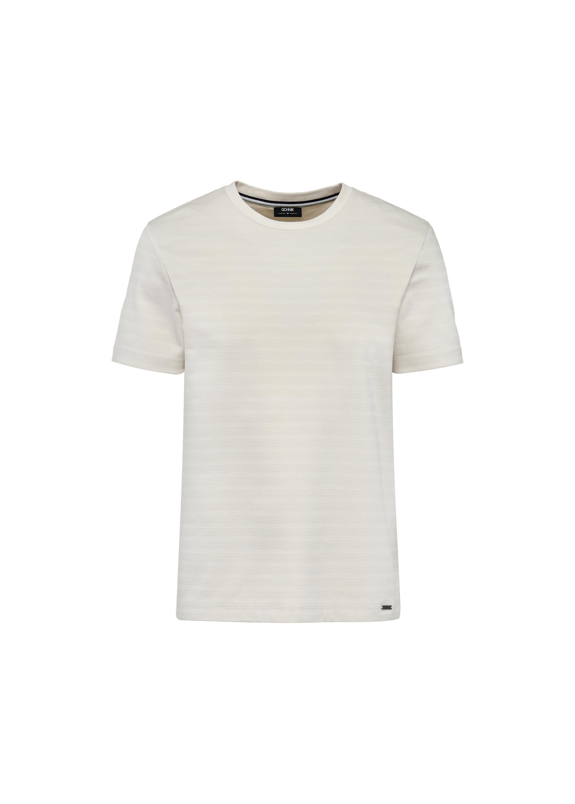 Cream men's cotton T-shirt TSHMT-0119-80(W25)-05