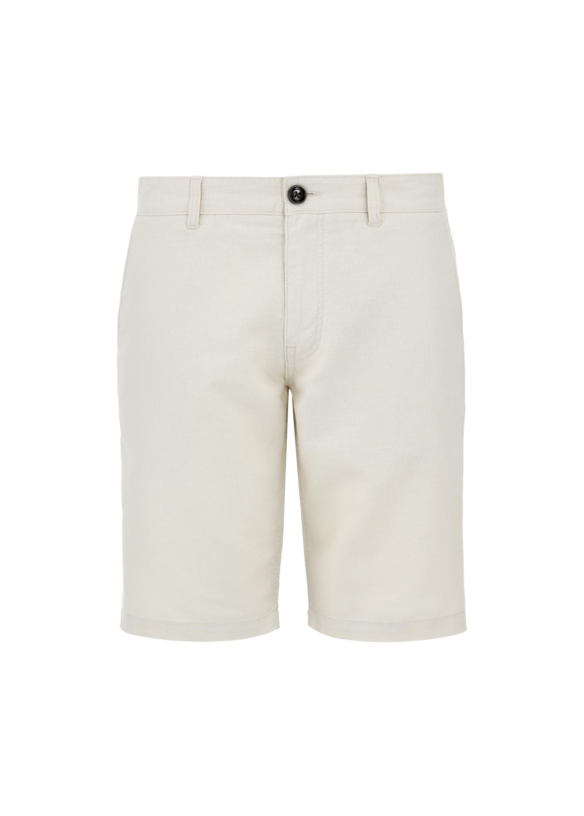 Beige linen shorts for men SZOMT-0030-81(W24)-03