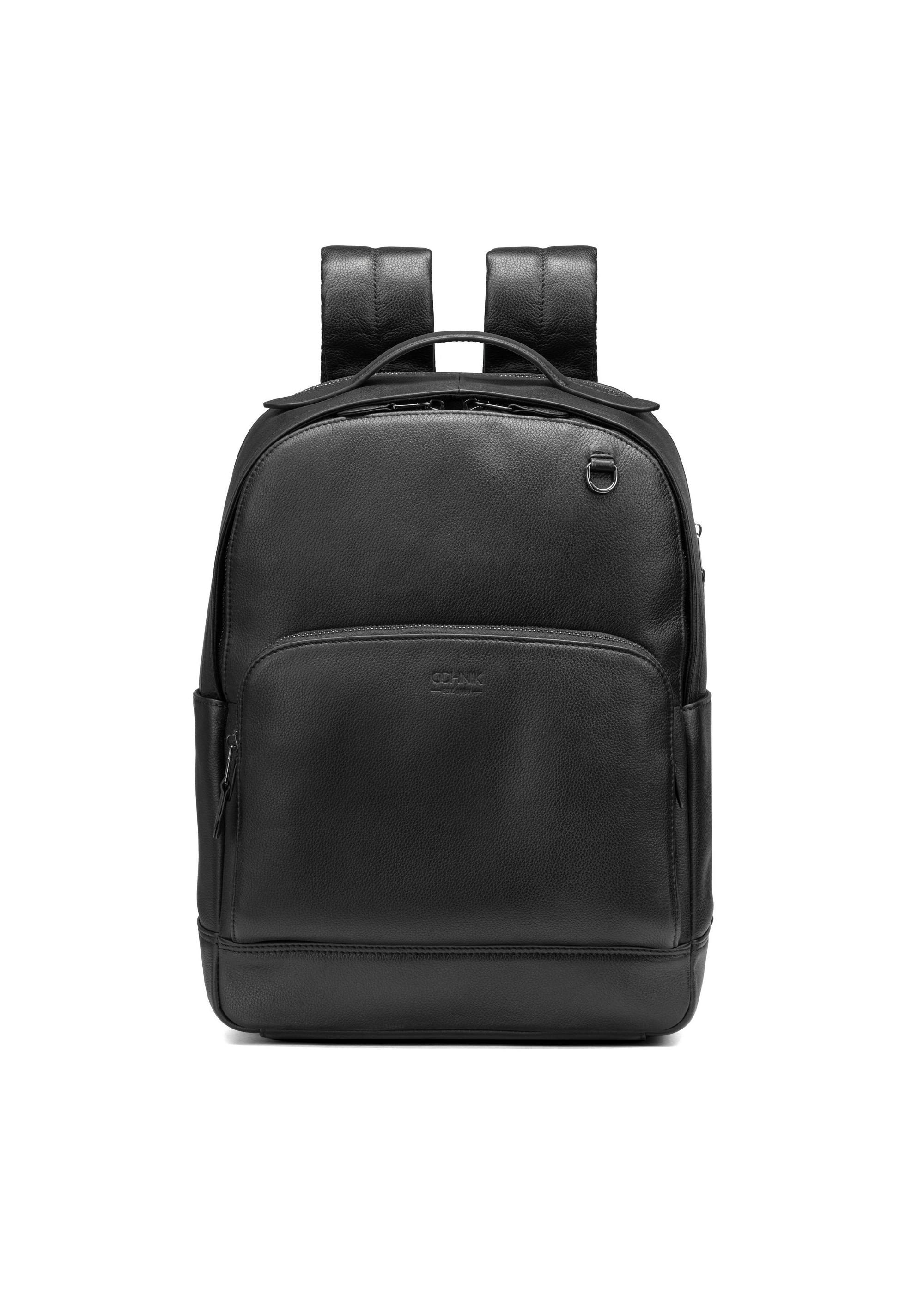 Black Leather Men's Backpack PLCMS-0018R-99(W25)