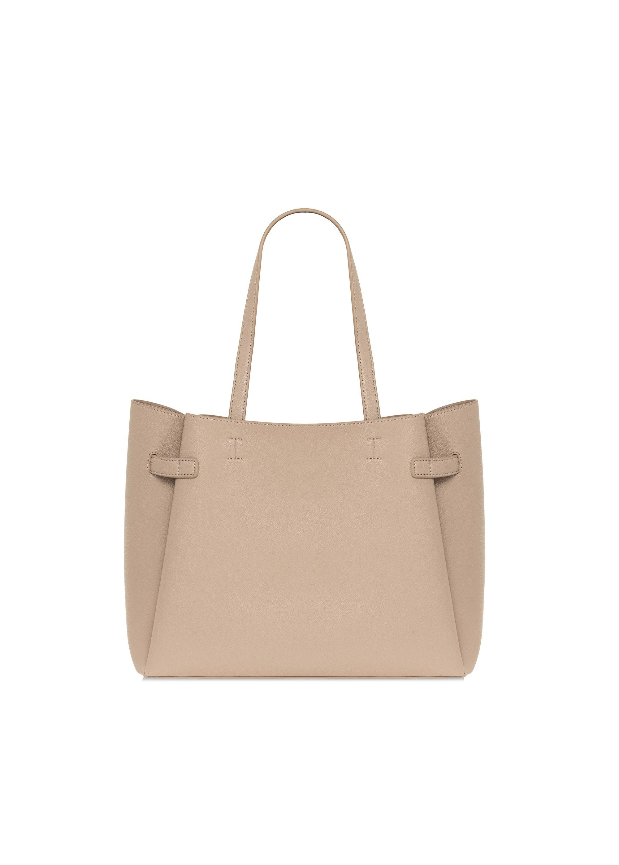 Beige women's shopper bag TOREC-1011-81(W25)-04