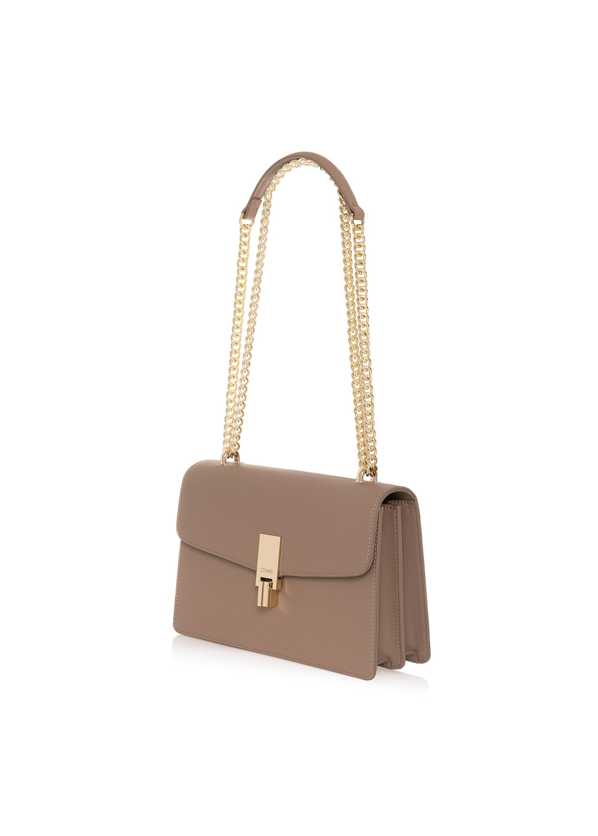 Beige women's handbag on a chain TOREC-1023-81(W25)-02