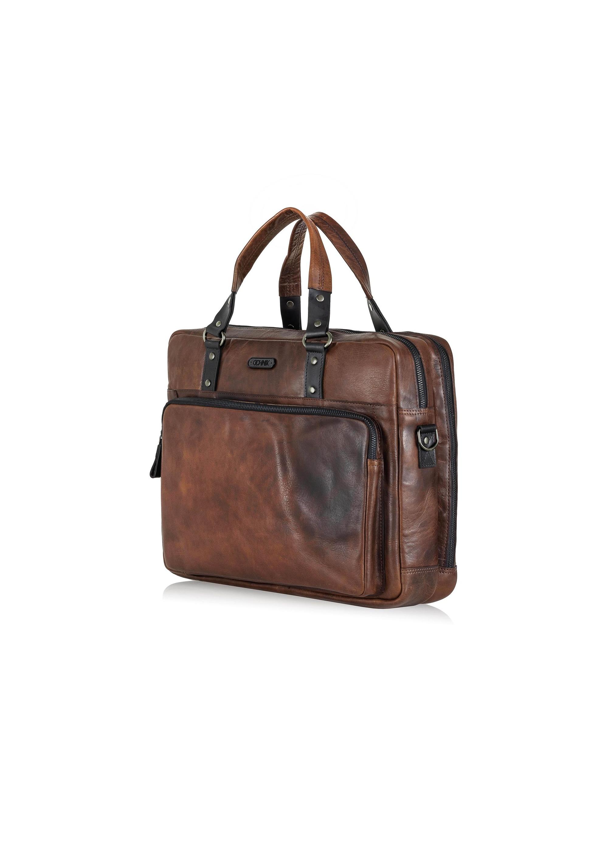 Brown leather men's bag TORMS-0100C-79(W25)-02