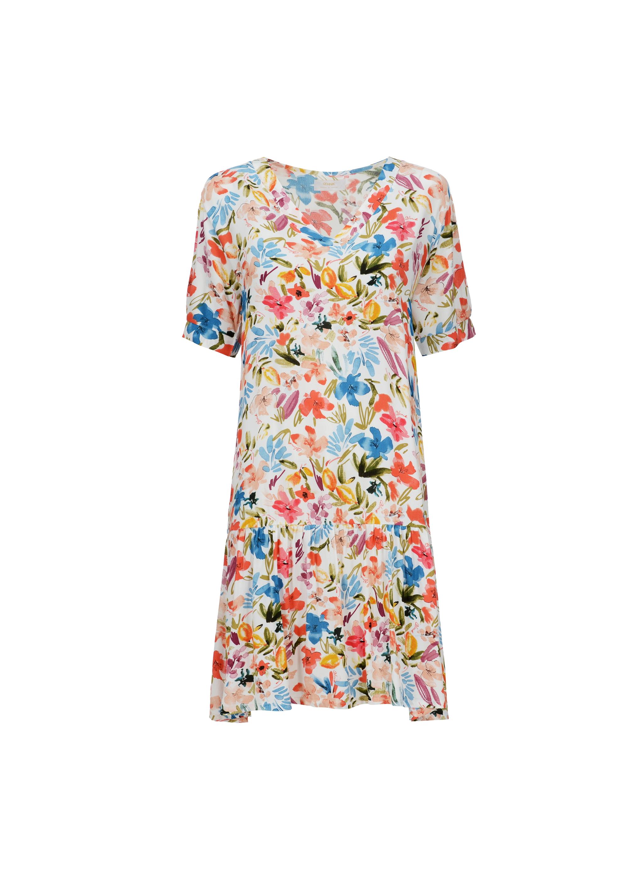 Floral dress with frill SUKDT-0165-16(W23)-05