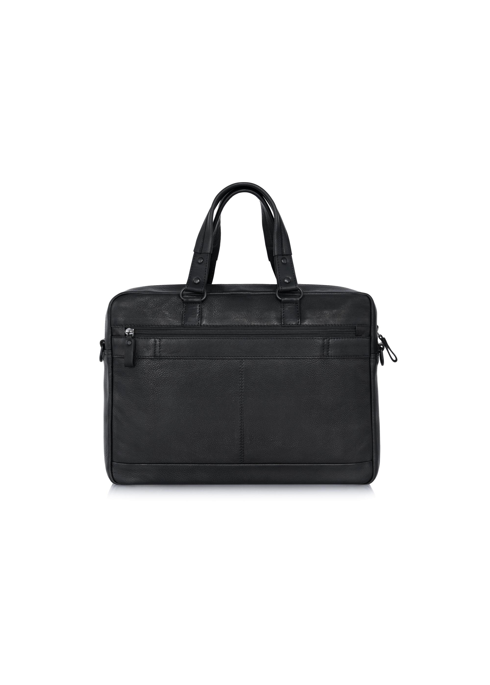 Black leather briefcase for men TORMS-0415-99(W24)-05