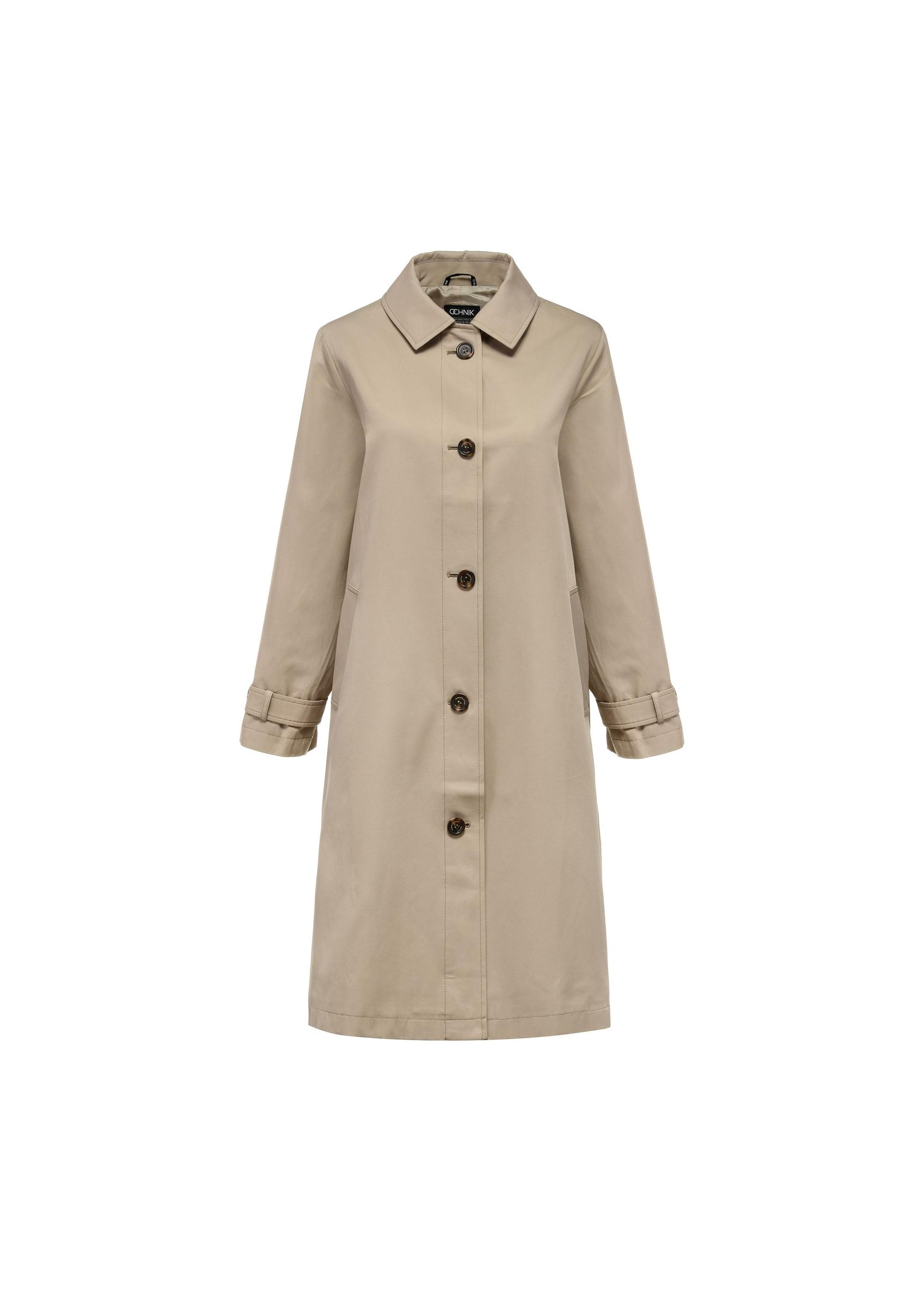 Long beige women's jacket KURDT-0555-81(W25)-01