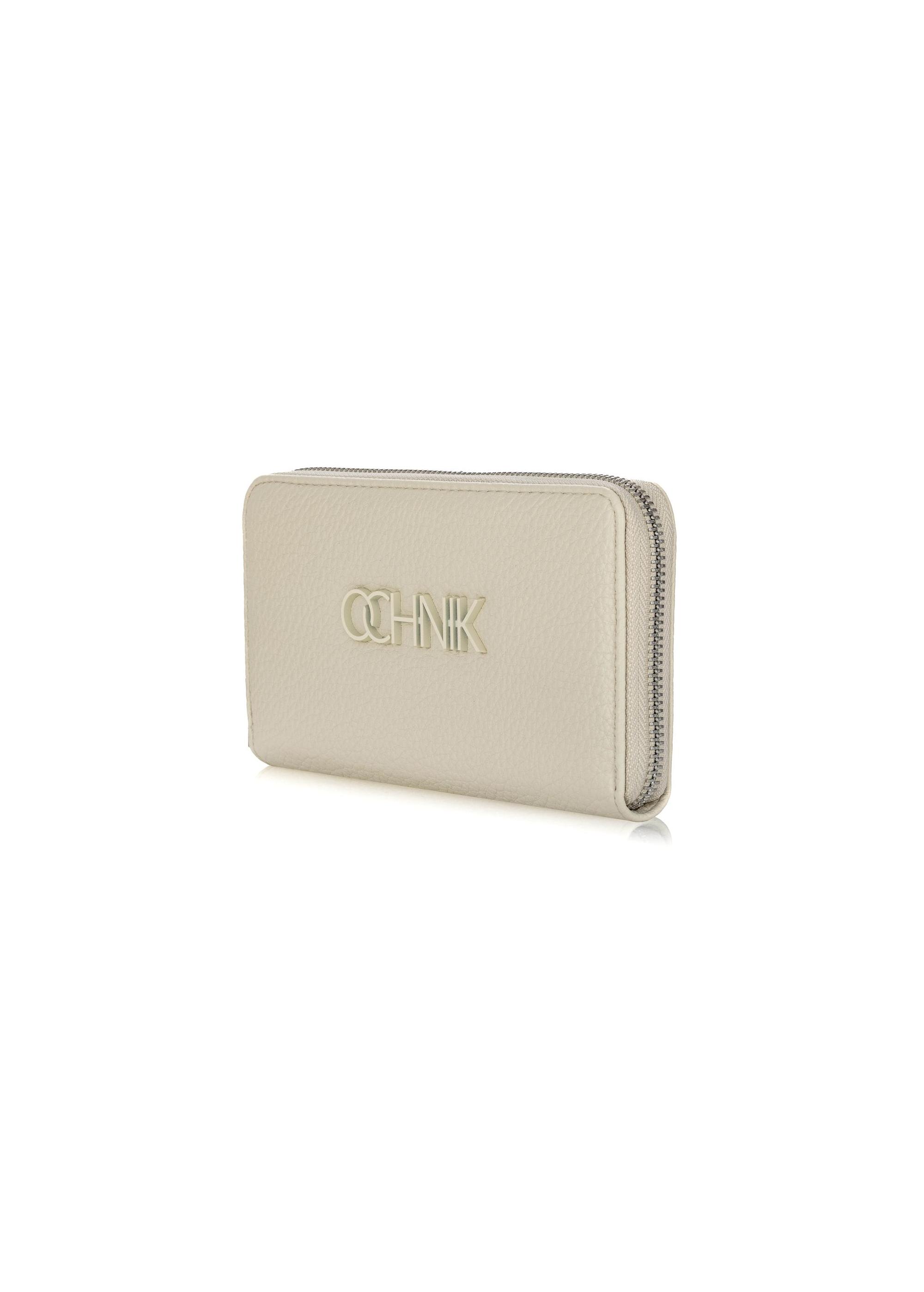 Large cream ladies wallet with logo POREC-0377-12(W24)-02