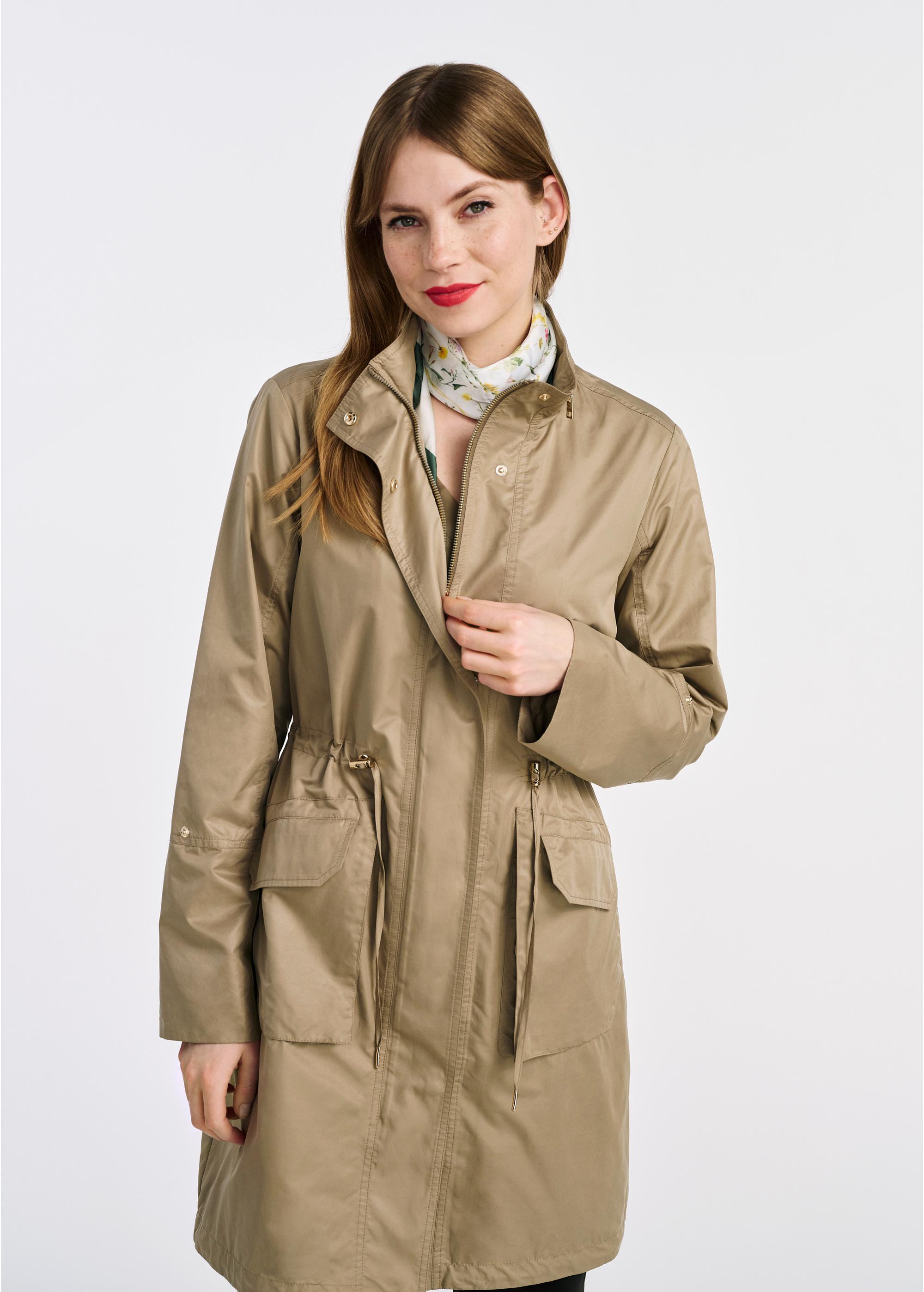 Olive green women's parka jacket KURDT-0559-57(W25)-01