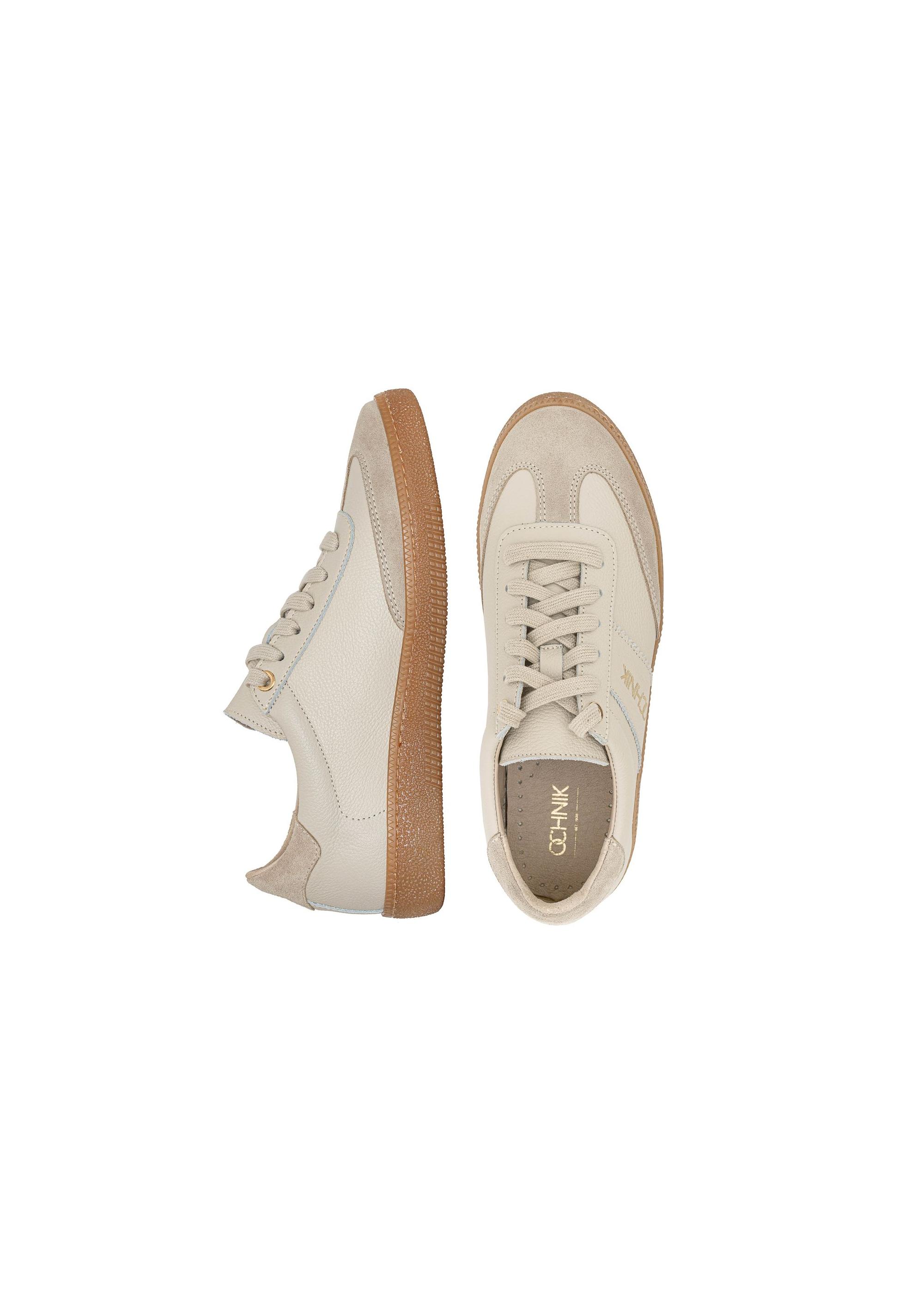 Beige leather women's sneakers BUTYD-1143-81(Z24) photo 6