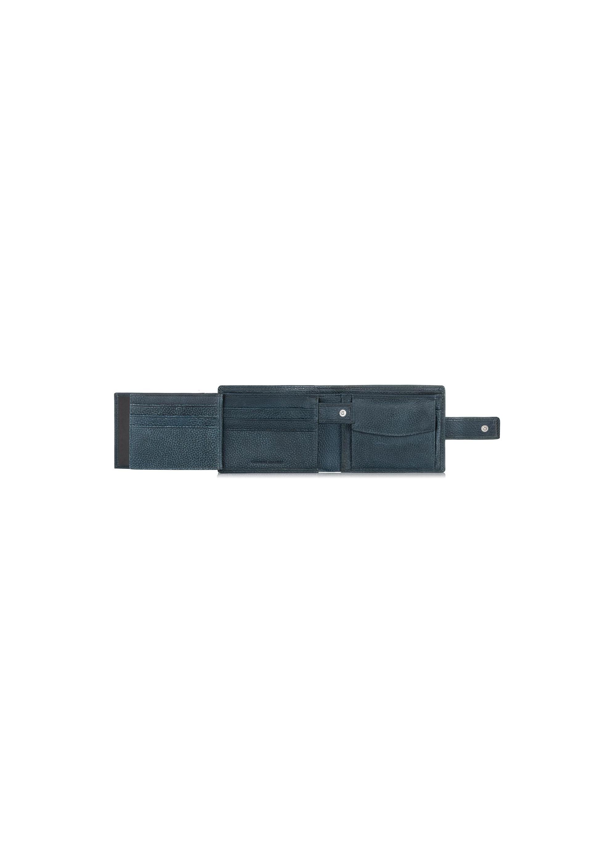 Men's navy blue leather wallet PORMS-0518-69(W23)-06