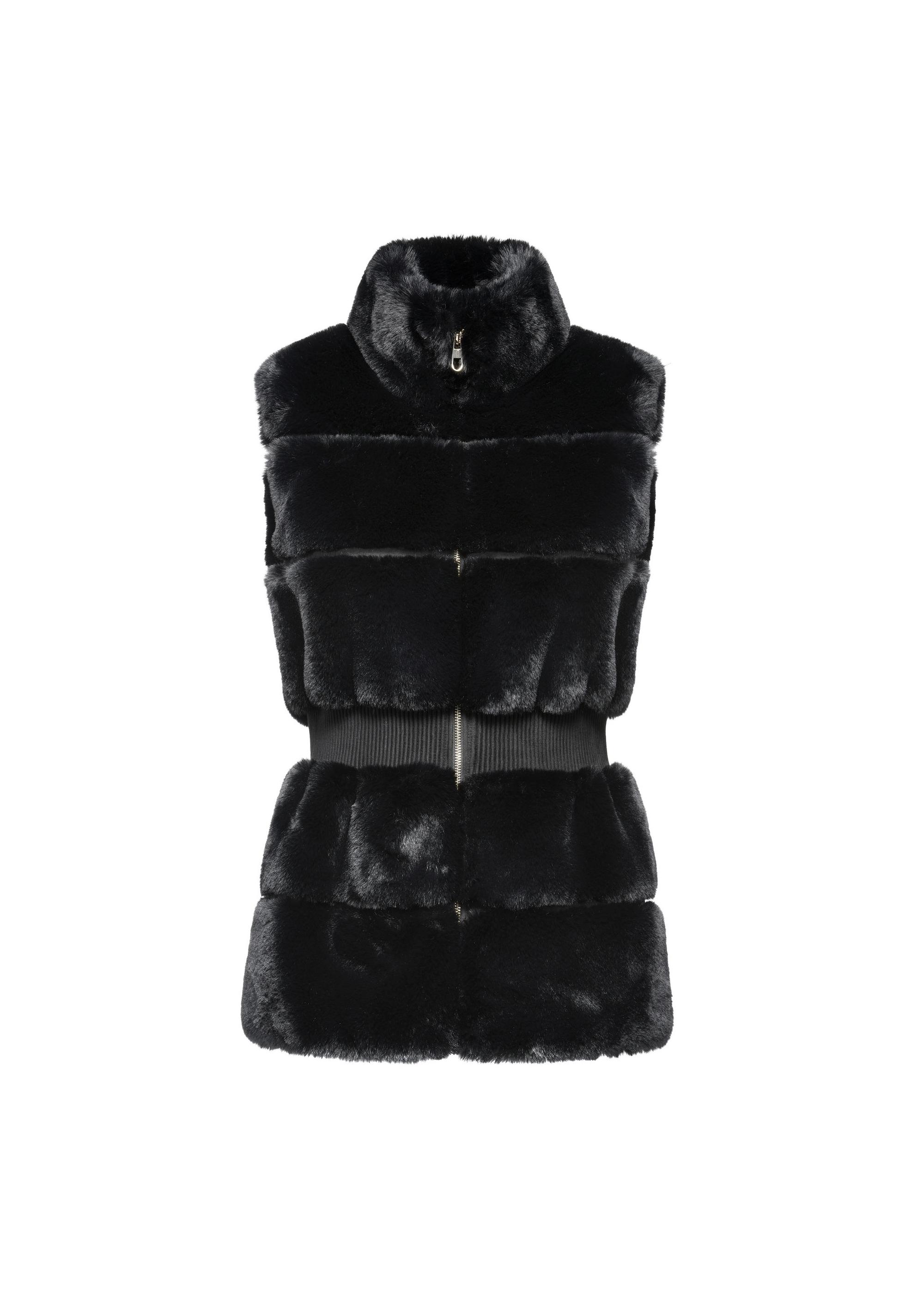 Black women's fur vest KAMDP-0006-99(Z24)-06