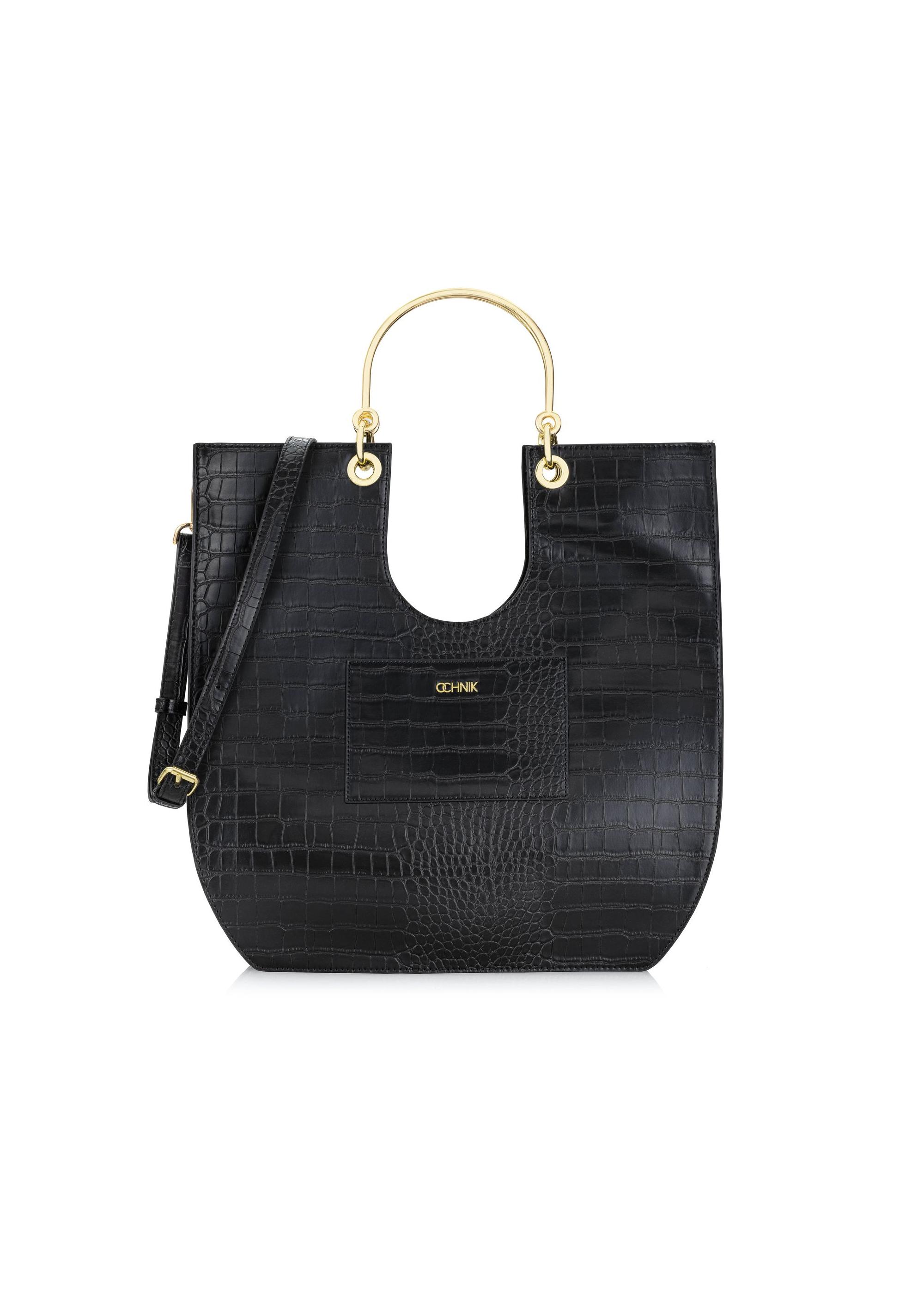 Black women's croco handbag TOREC-0728-97(Z24)-01