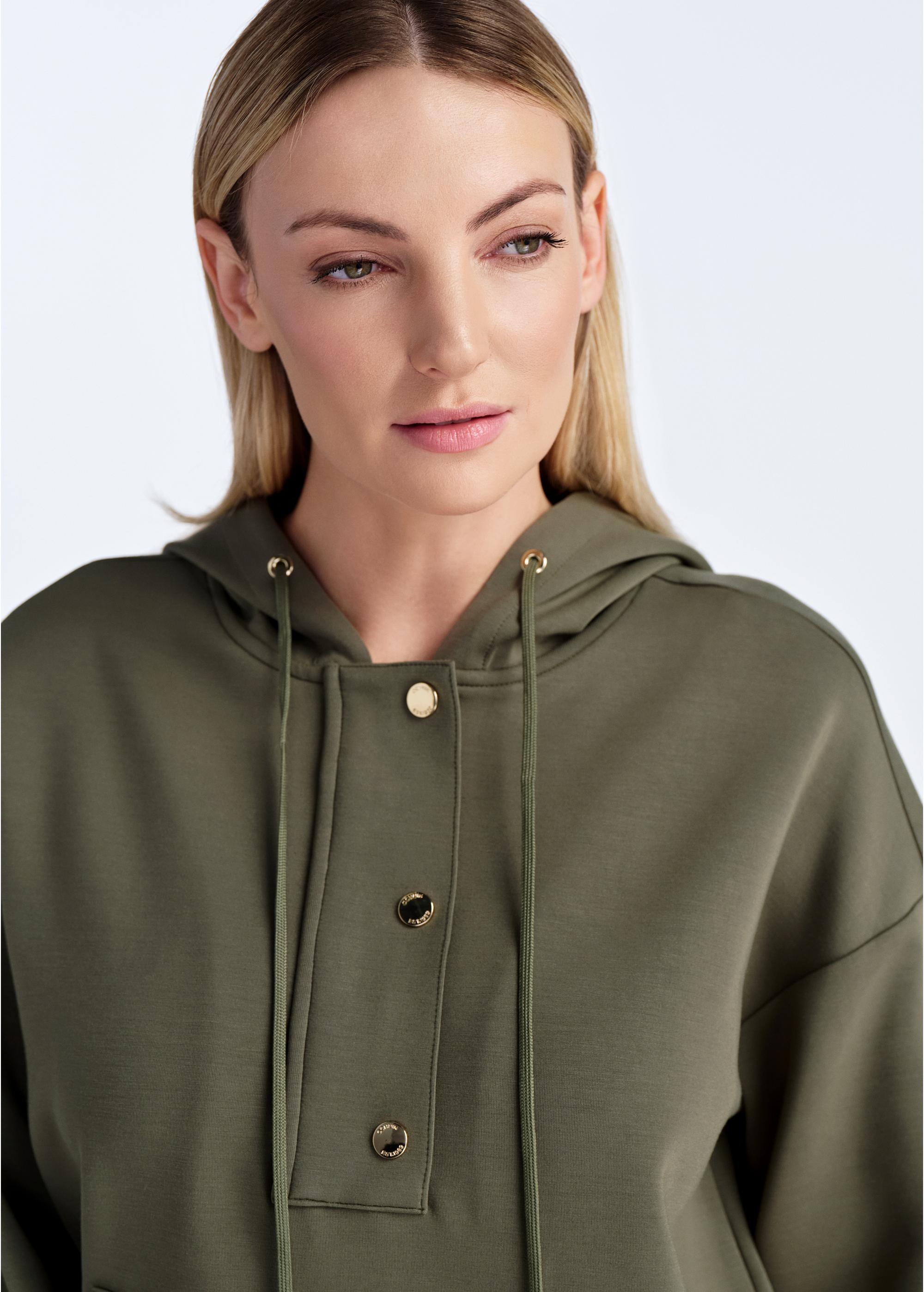 Women's khaki hoodie BLZDT-0111-55(W25)-03