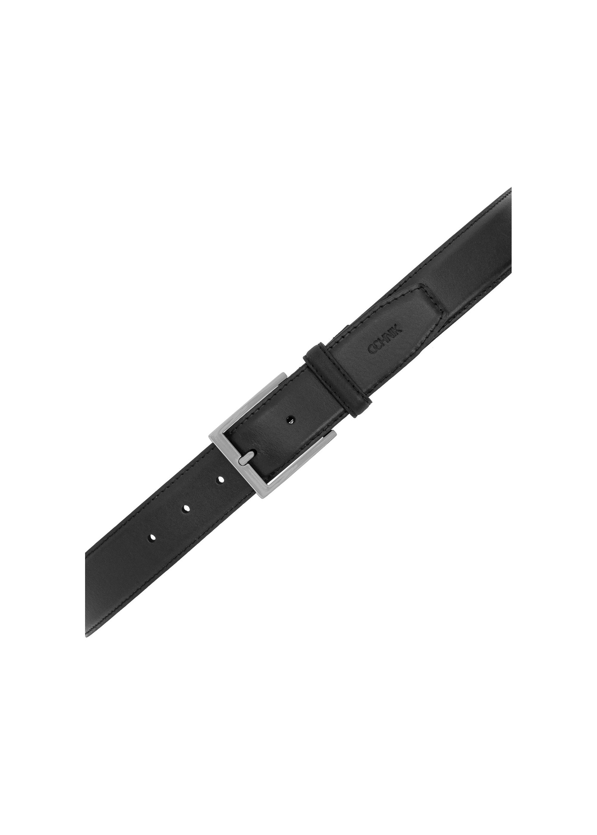 Leather black men's belt PASMS-0258-99(Z24)-04