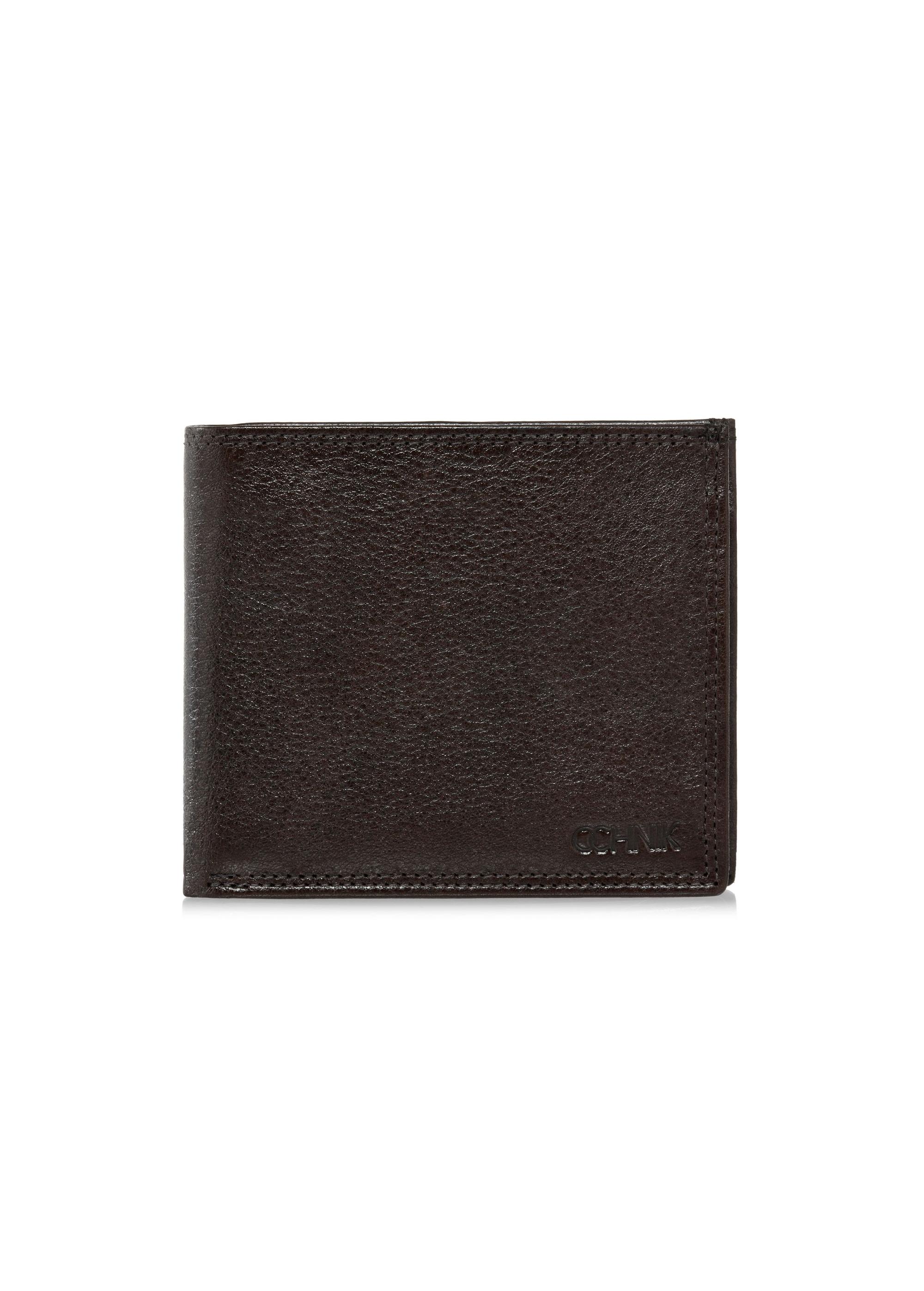 Unbuttoned brown leather men's wallet PORMS-0551-89(W24)-01