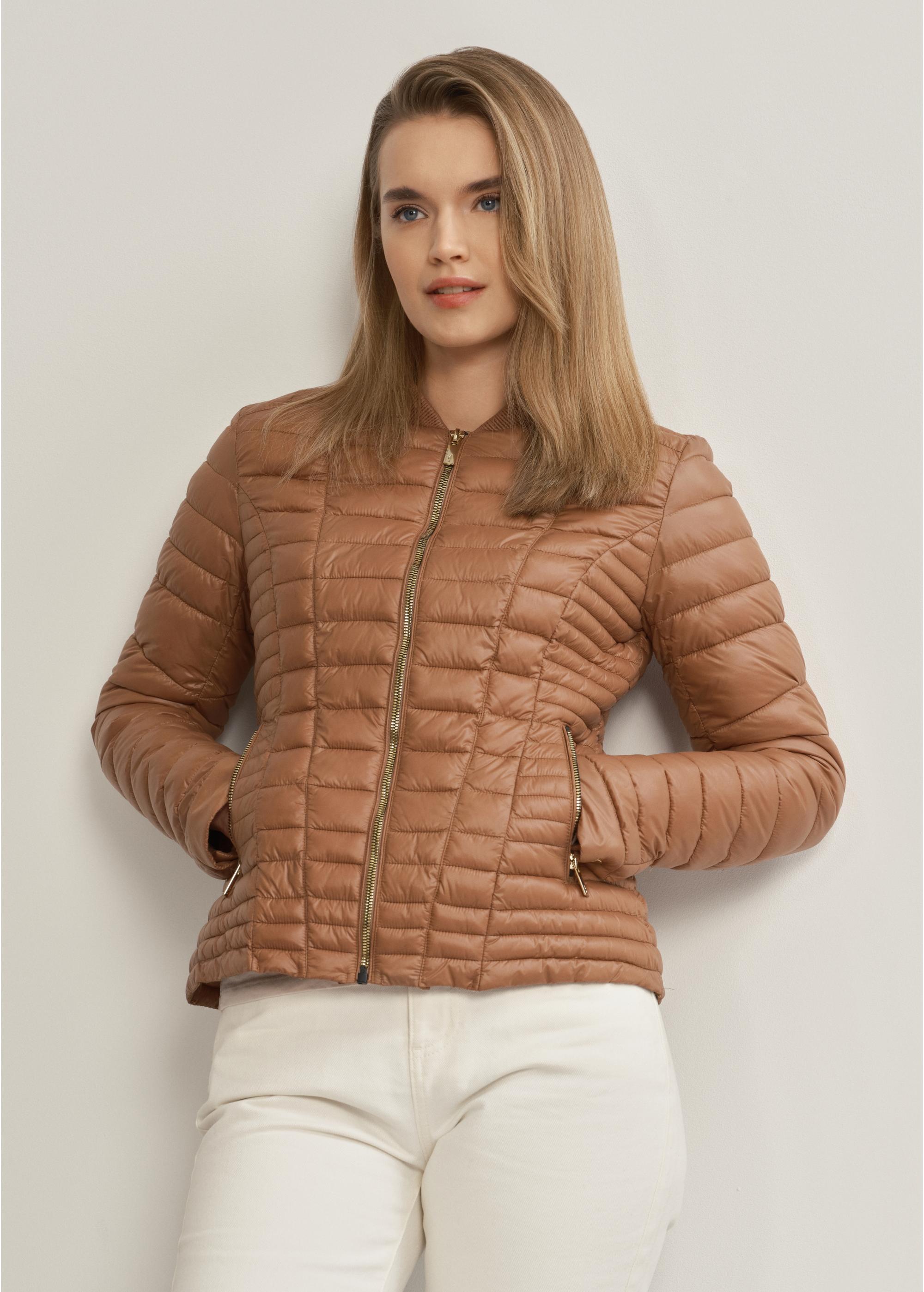 Women's quilted jacket with stand-up collar KURDT-0432-24(W23)-02