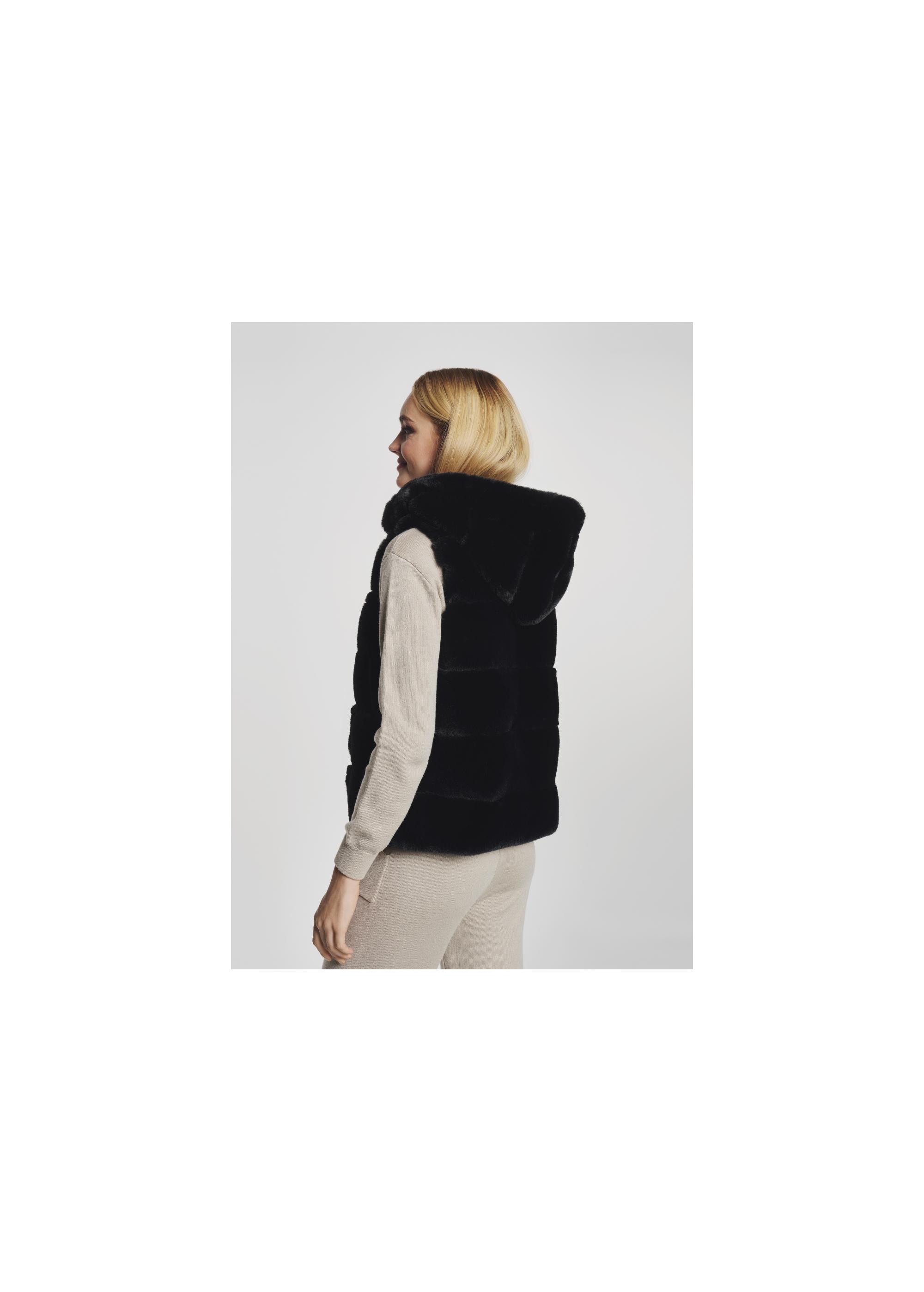 Black women's hooded vest KAMDT-0019-99(Z21)-02