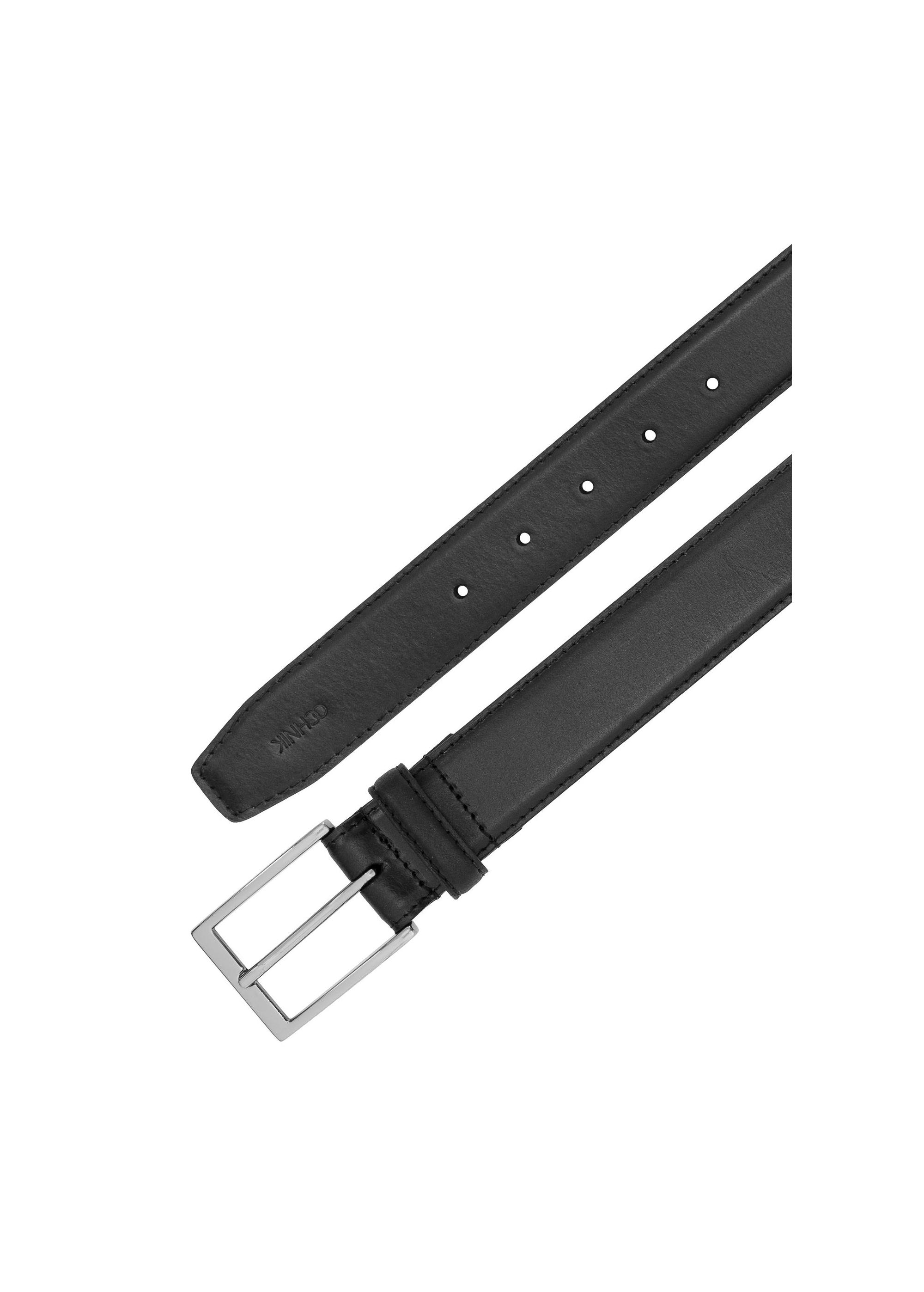 Leather black men's belt PASMS-0258-99(Z24)-0