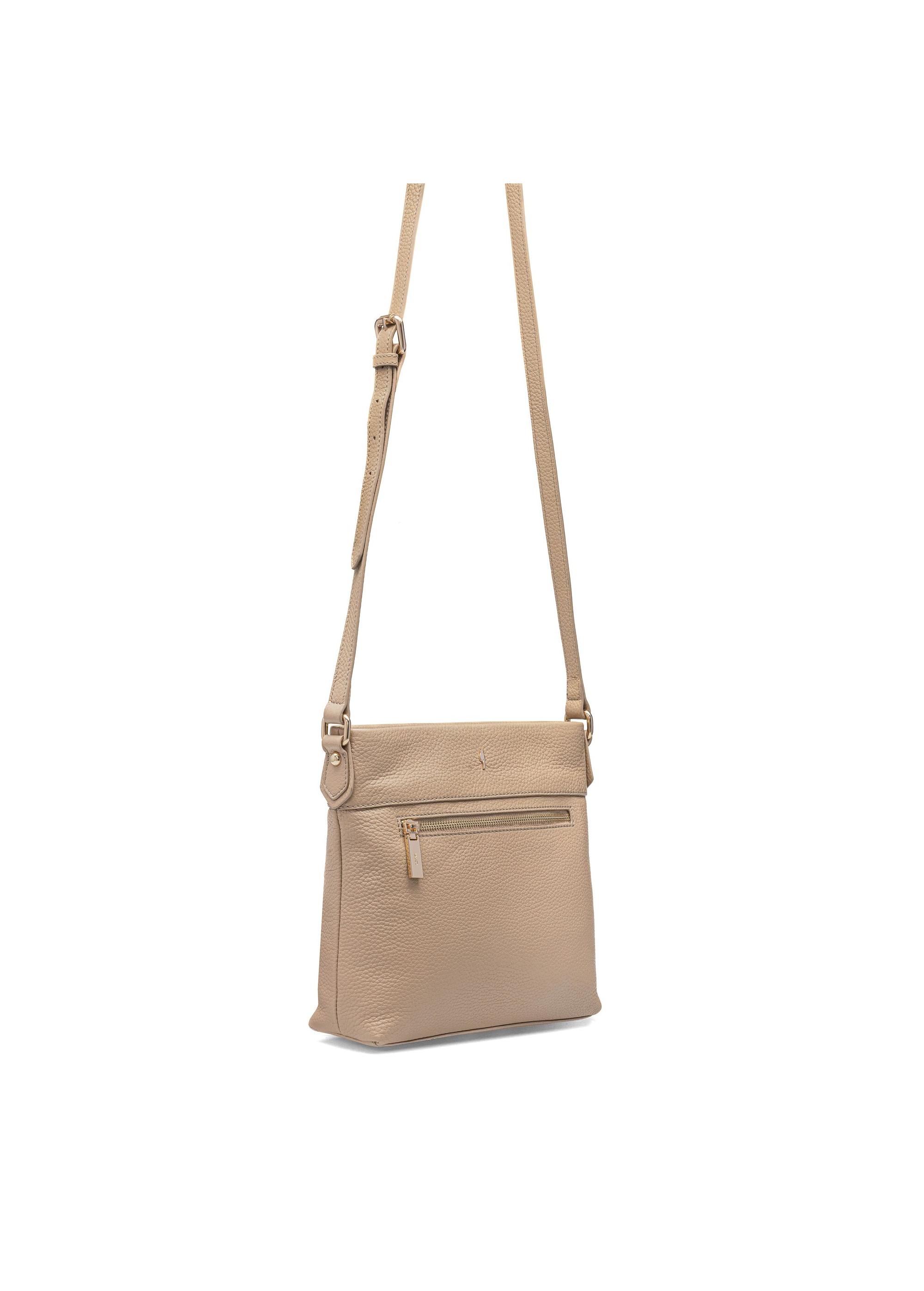 Beige leather women's shoulder bag TORES-0896C-80(W25)-06