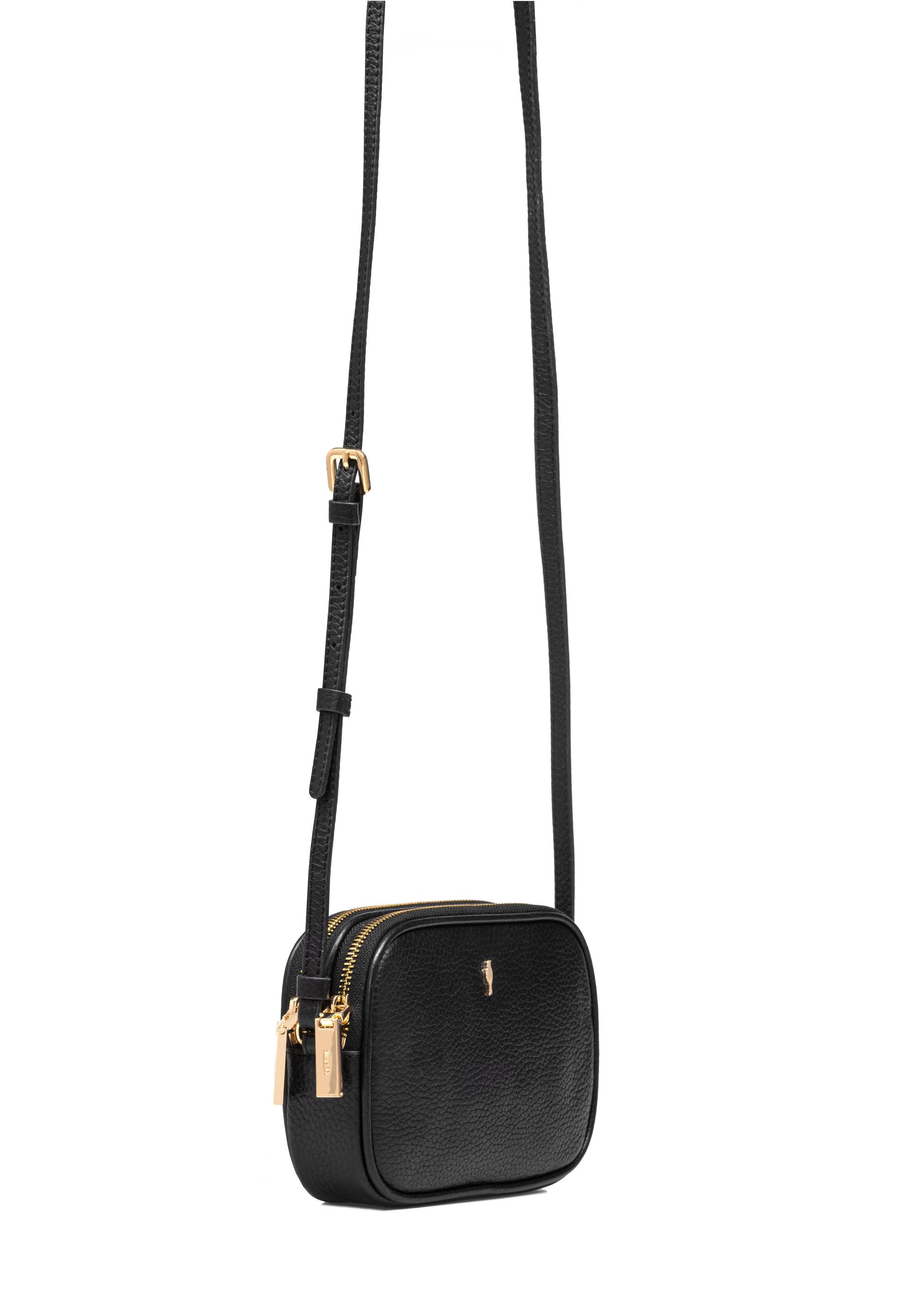 Small black leather women's handbag TORES-0466C-99(W25)