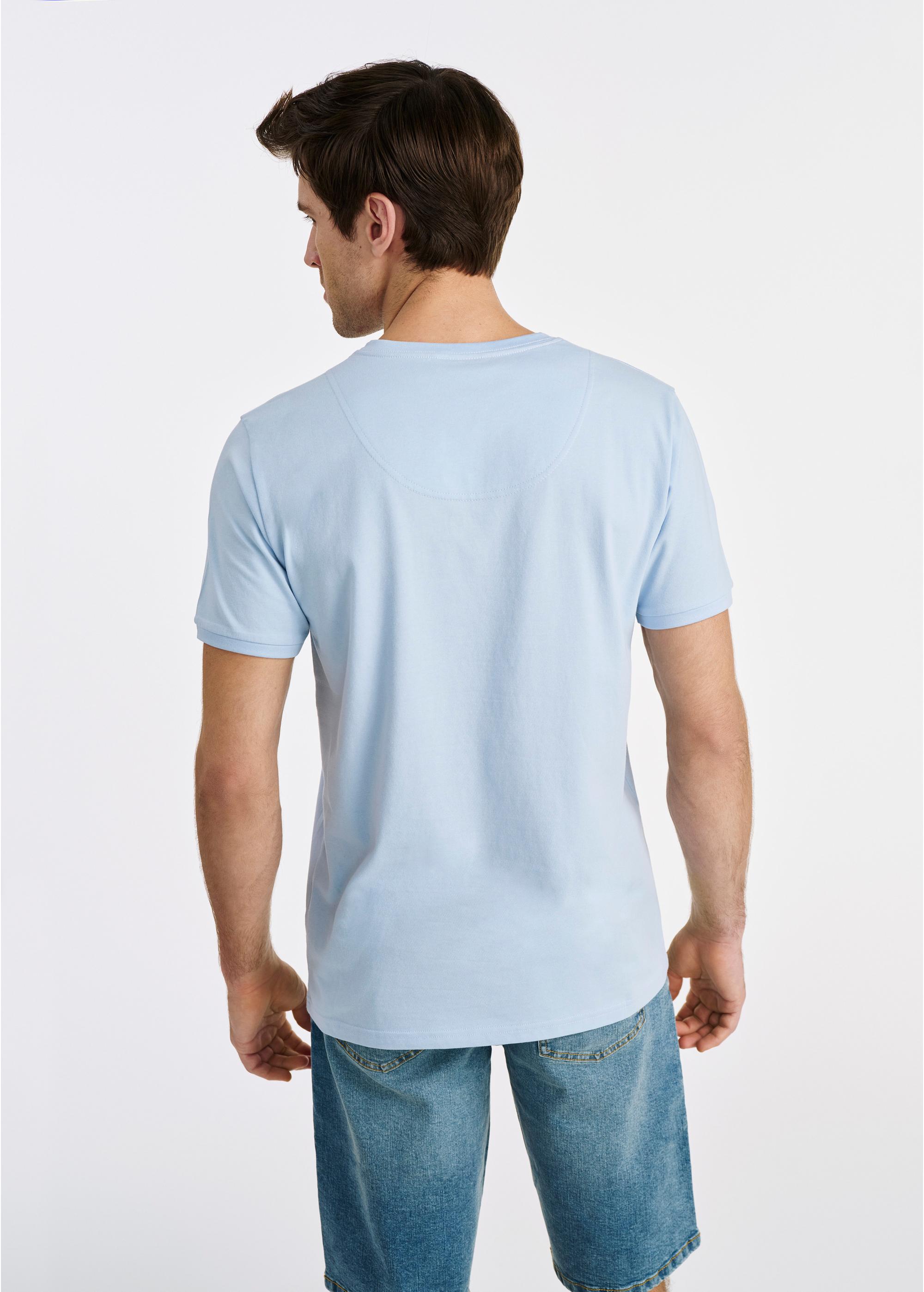 Light blue basic men's T-shirt with logo TSHMT-0088-60(W25)-03