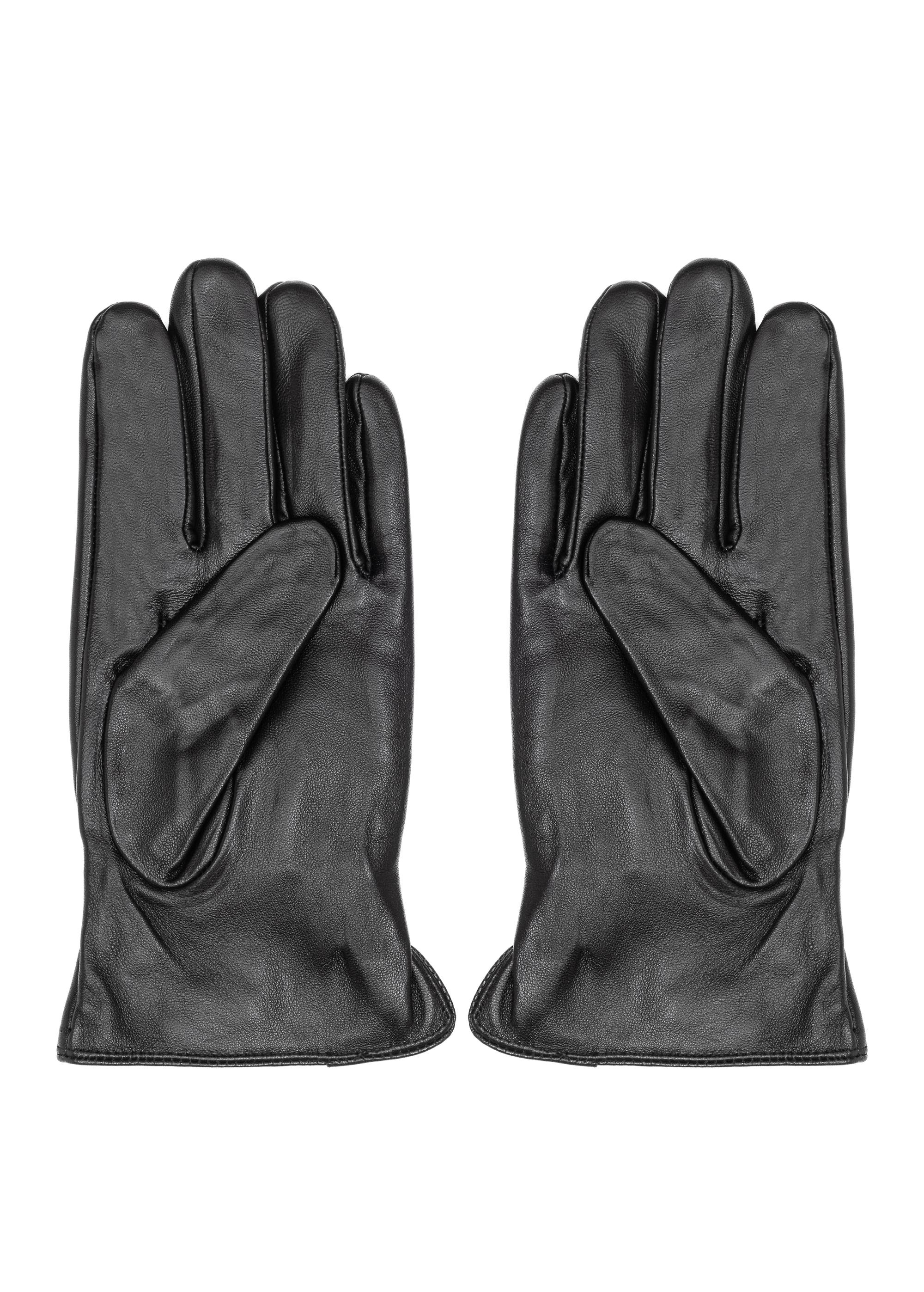 Men's leather gloves with welt REKMS-0011-99(Z24)