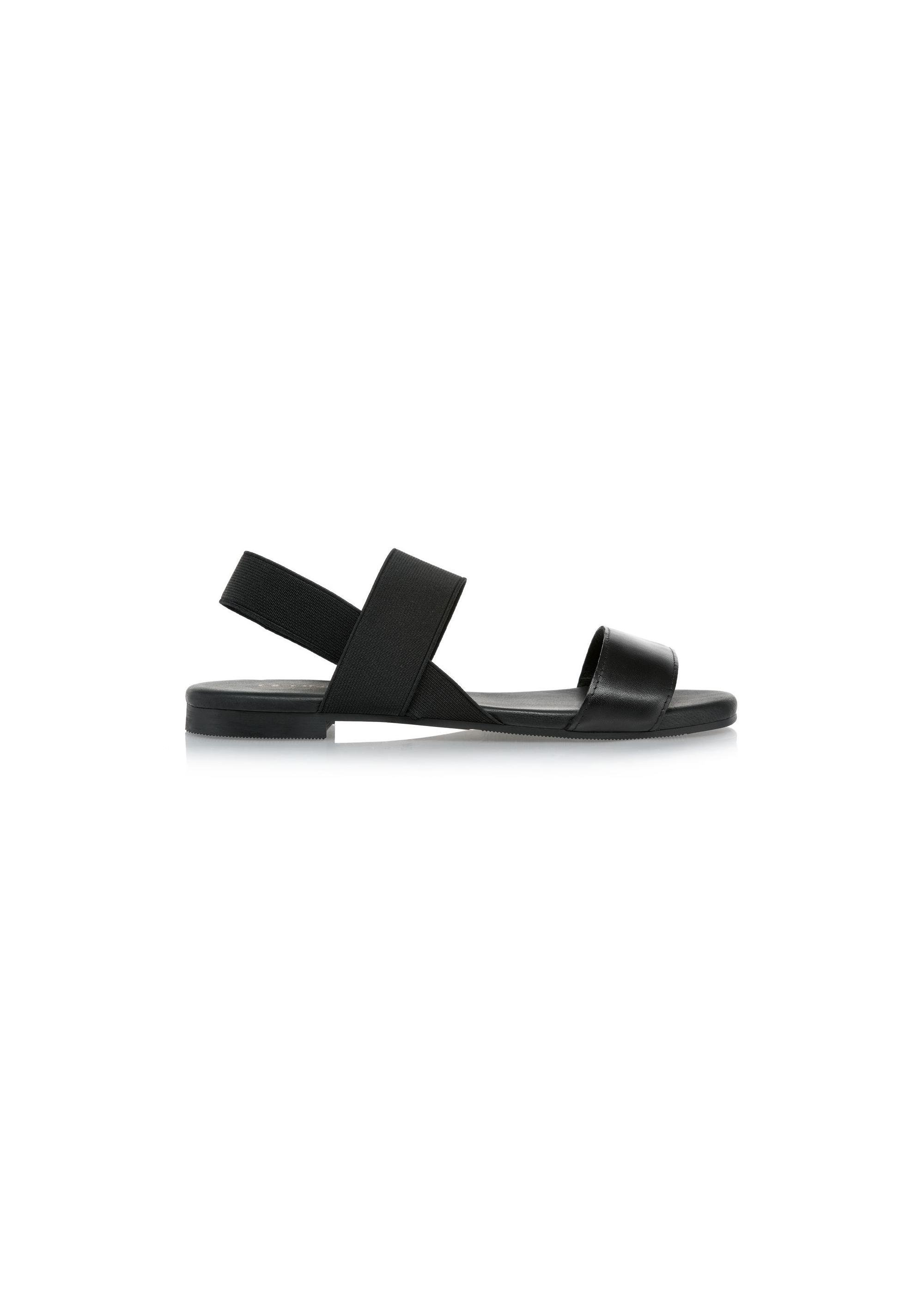 Leather black rubber sandals BUTYD-1046-99(W24)-01