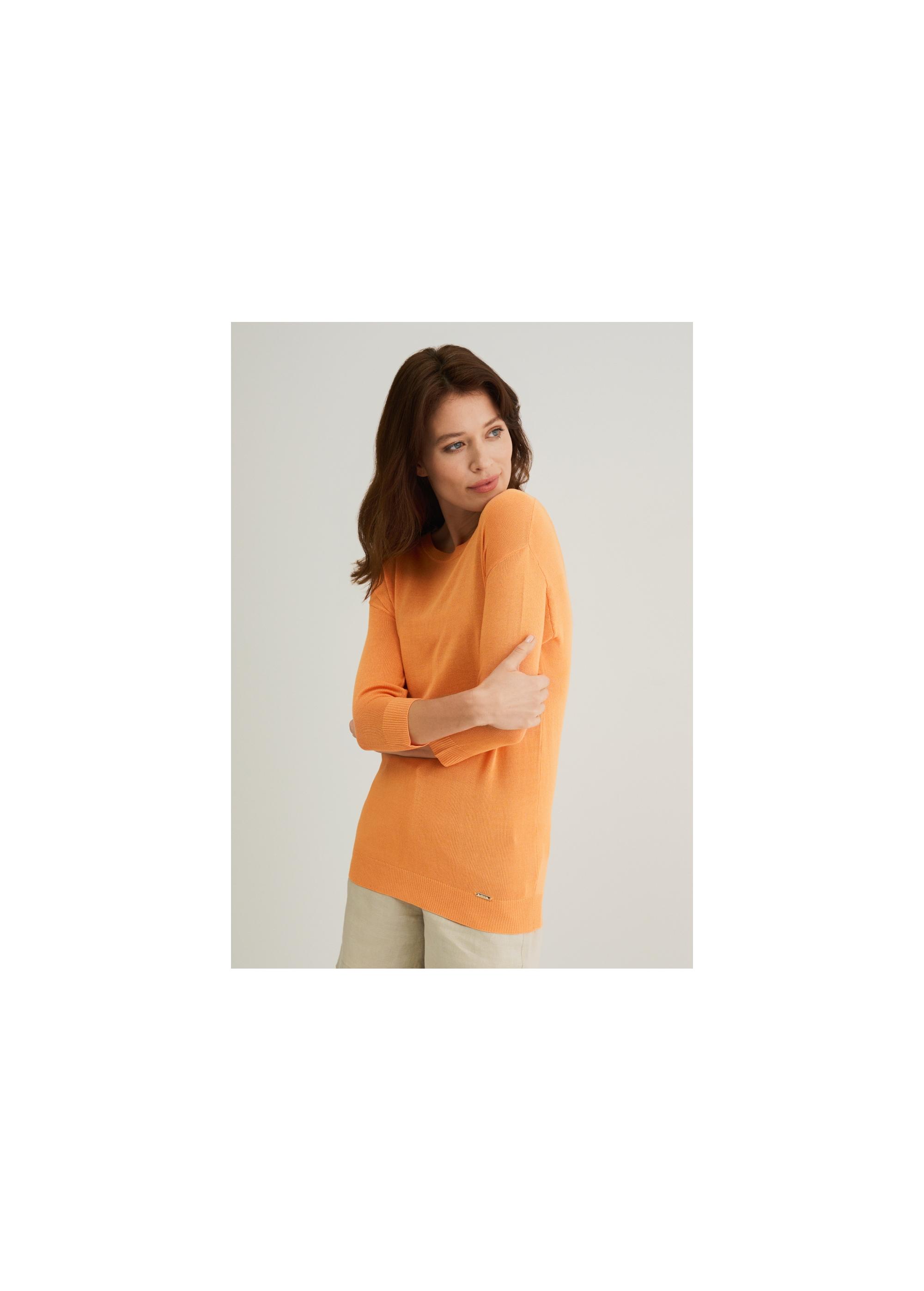 Women's orange blouse BLUDT-0140-30(W22)-02