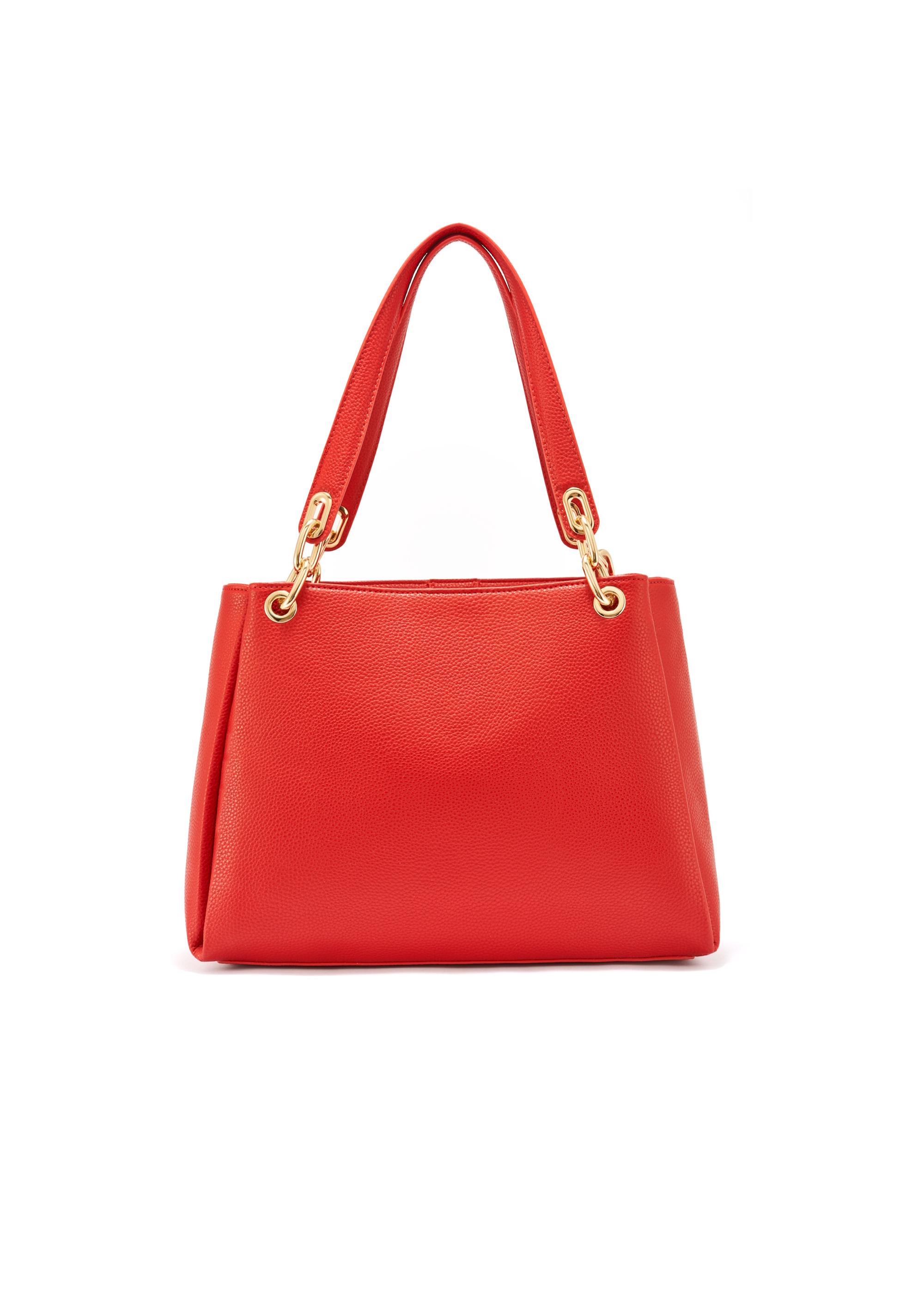 Red women's handbag made of imitation leather TOREC-0998-42(W25)-04