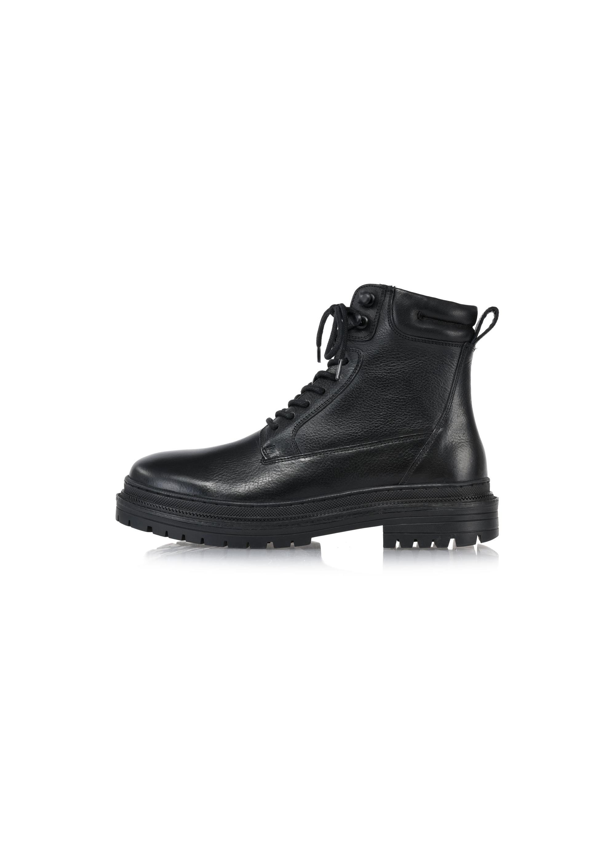 Black leather men's ankle boots BUTYM-0423B-99(Z24)-03