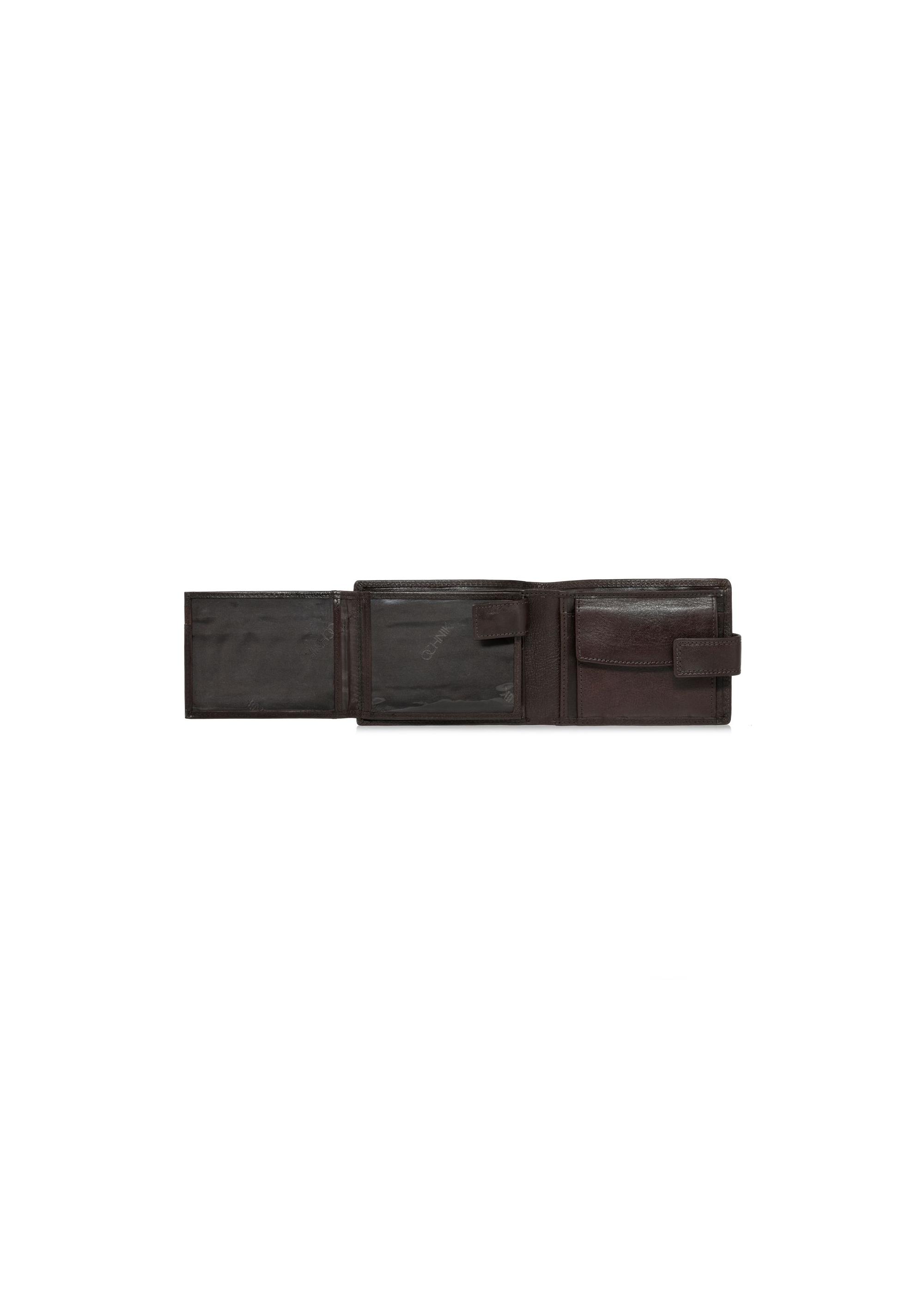 Leather clasp brown men's wallet PORMS-0606-89(W24)-05