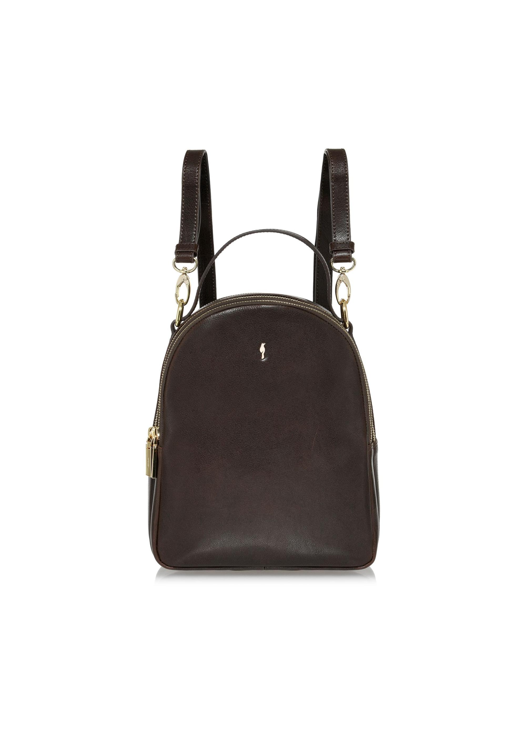 Brown leather women's backpack TORES-1048-89(Z24)-01