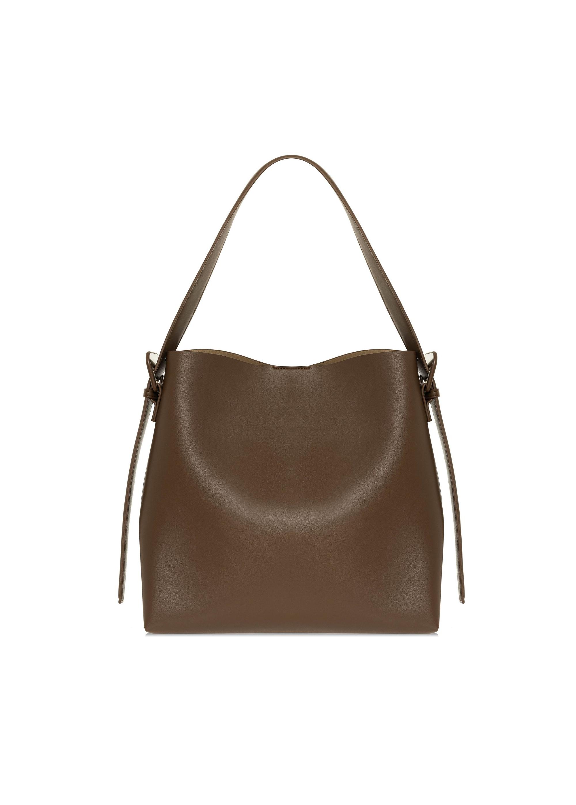 Brown women's shopper bag TOREC-0903A-82(W25)-04