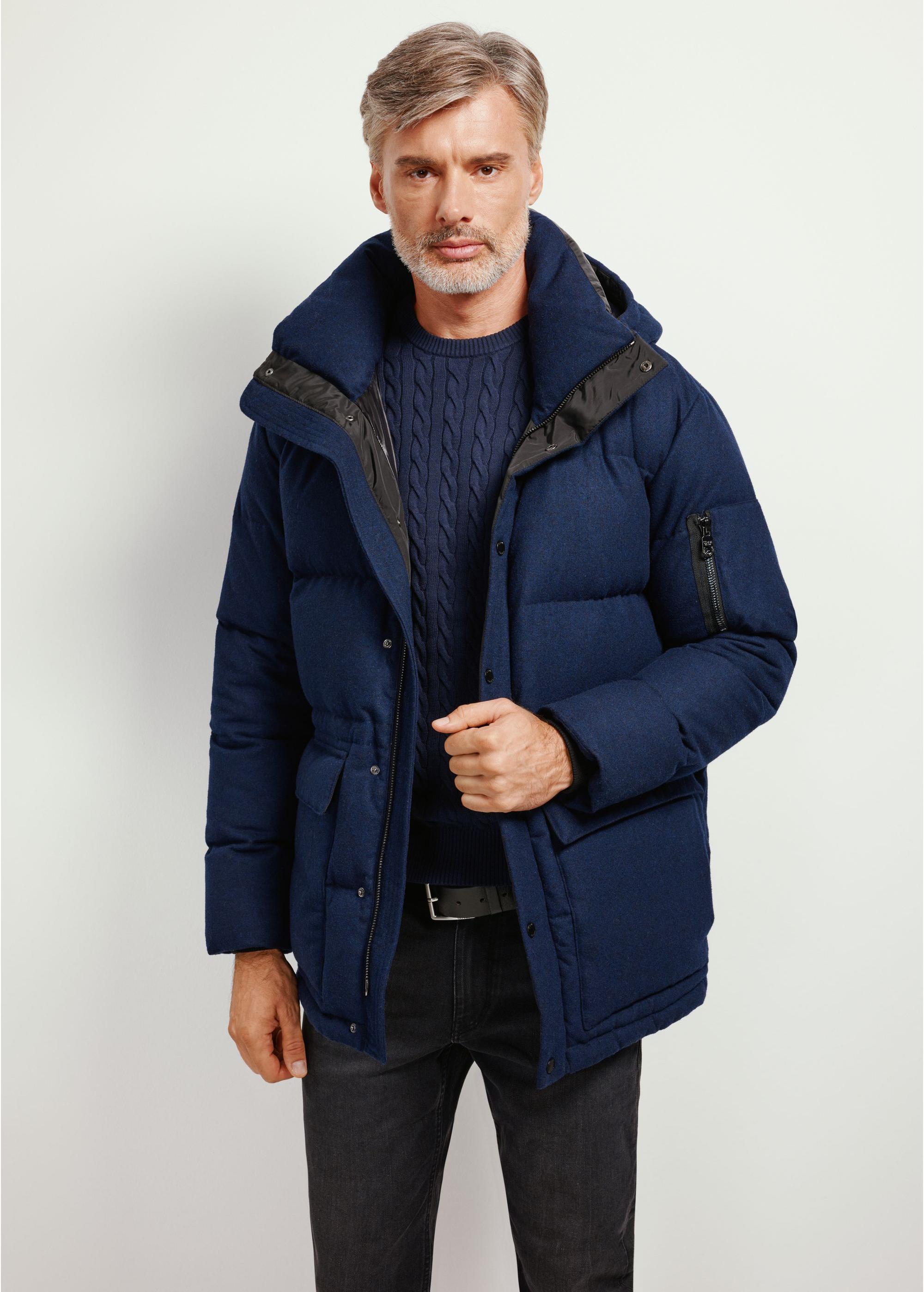 Navy blue men's winter jacket KURMT-0333-69(Z24)-01