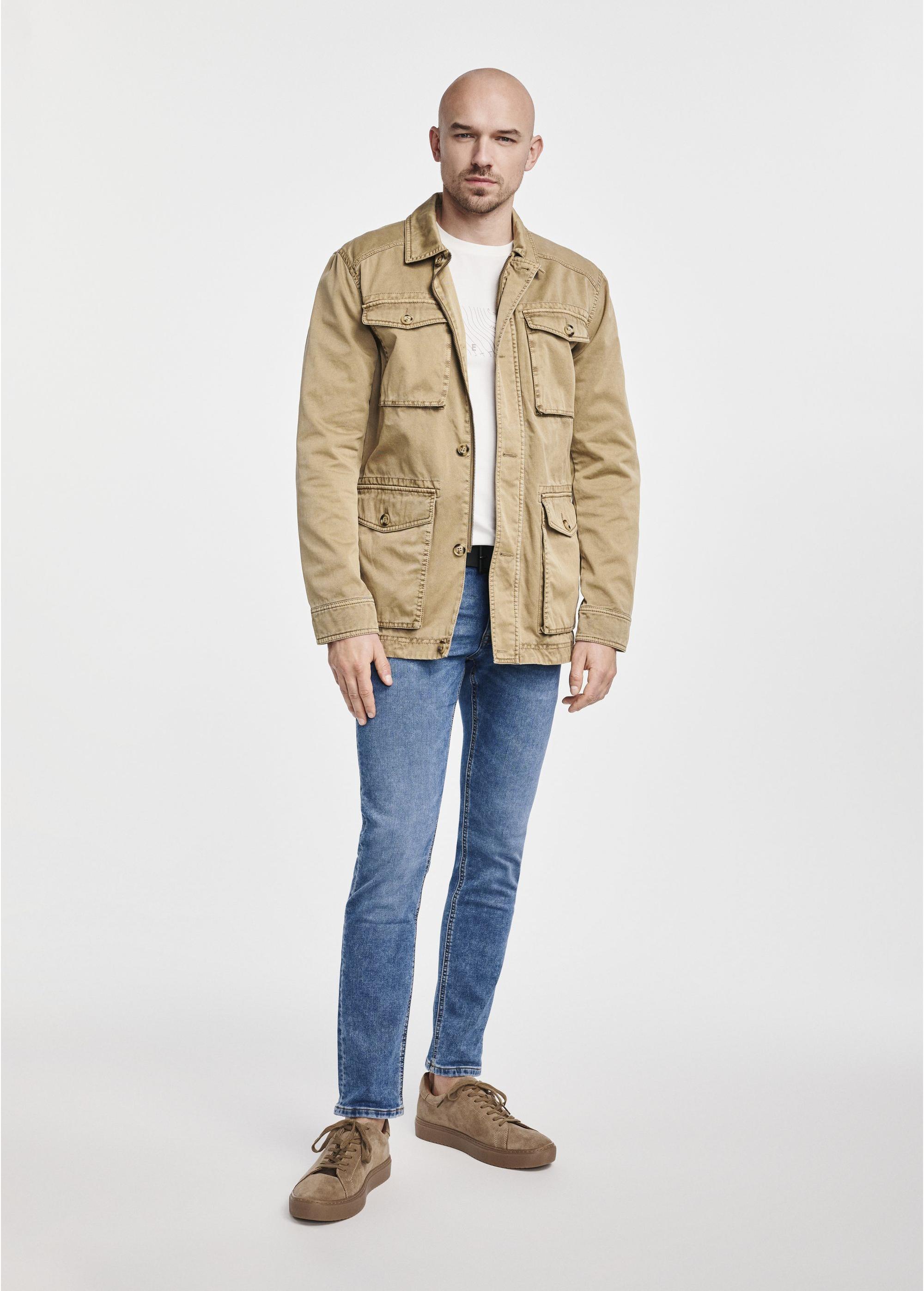 Beige men's transition jacket KURMT-0378-81(W25)-02