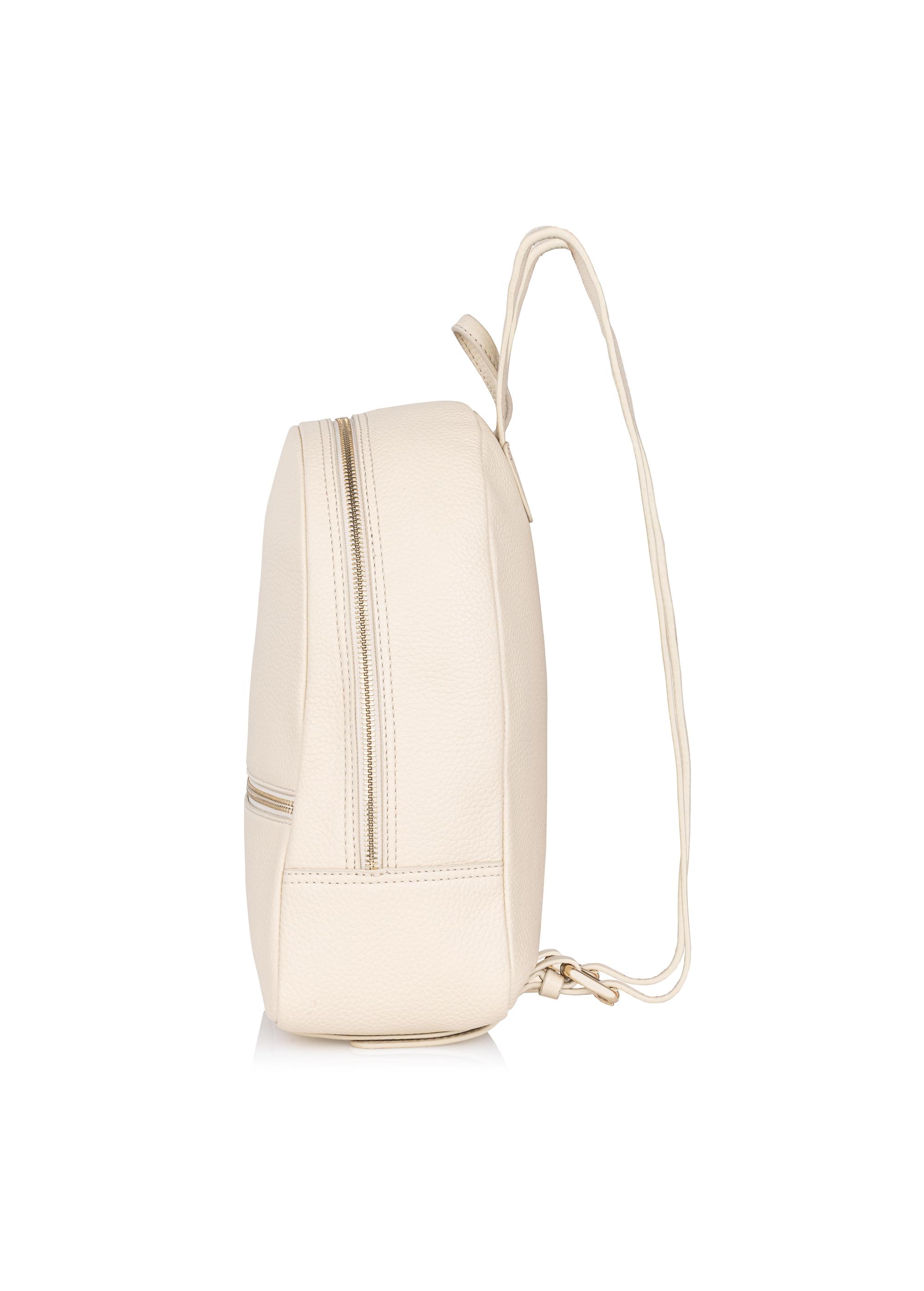 Cream leather women's backpack TORES-0898A-12(W24)-03