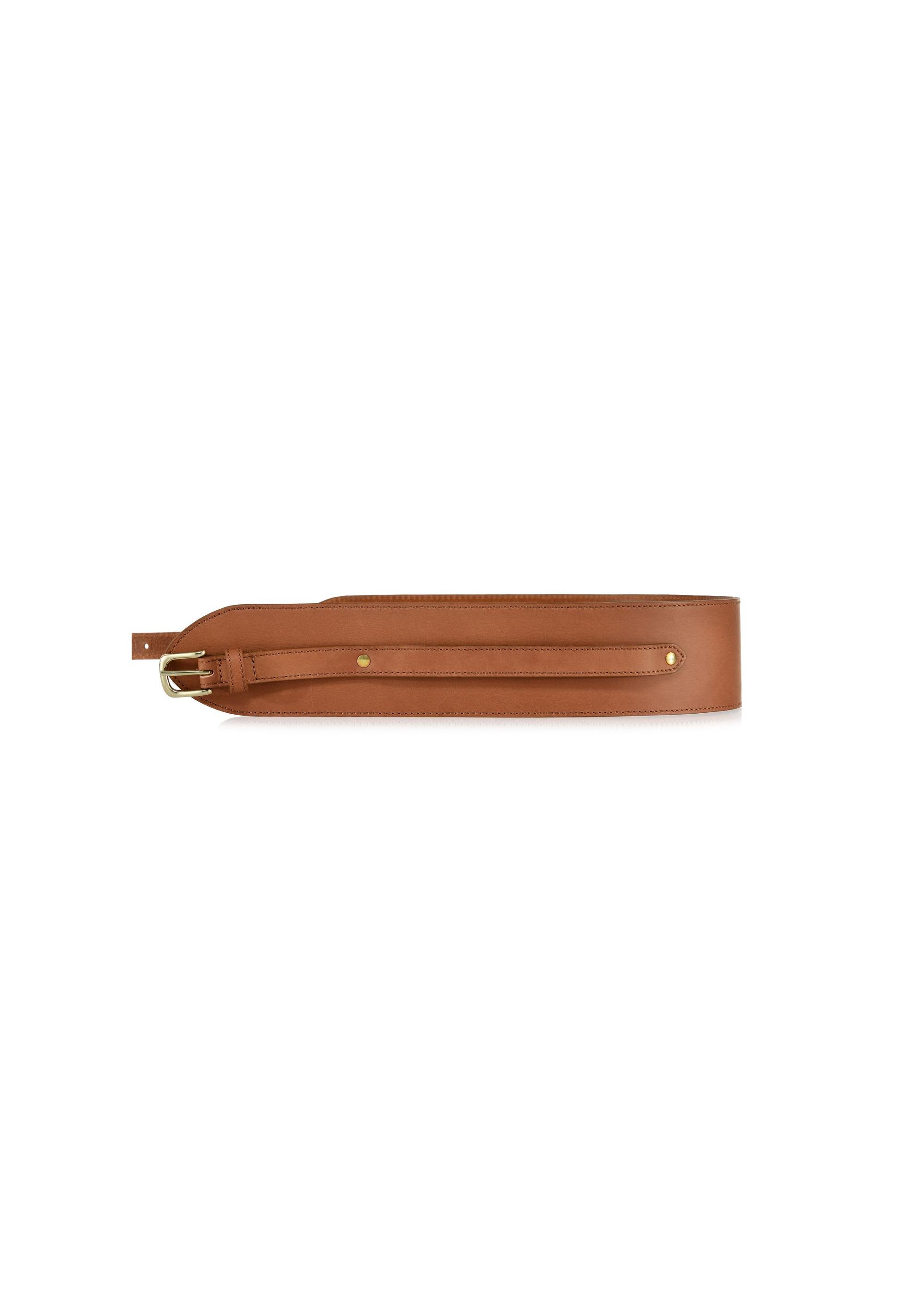 Brown wide leather belt for women PASDS-0309-88(W24)-03