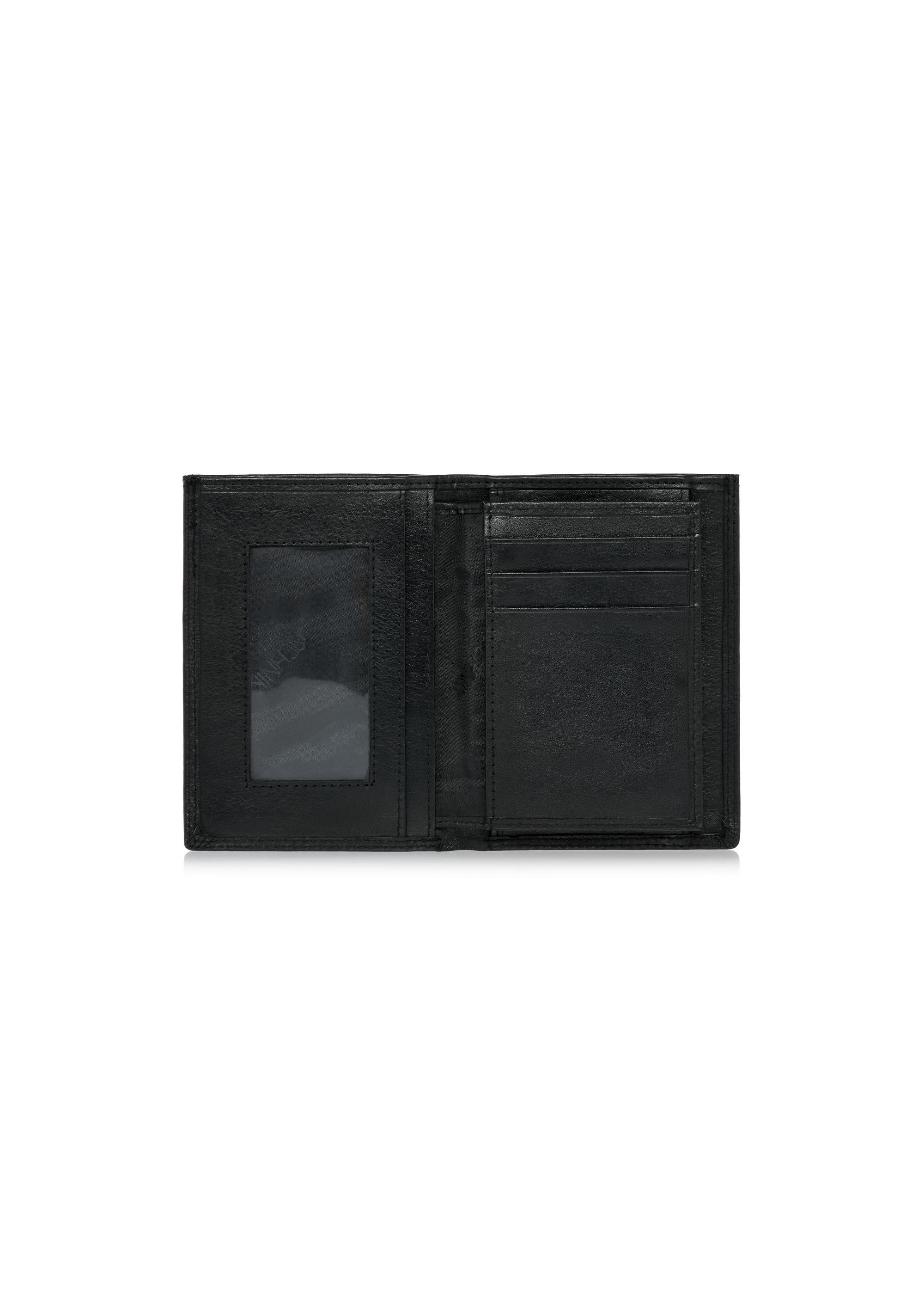 Black leather unbuttoned men's wallet PORMS-0550-99(W24)-04