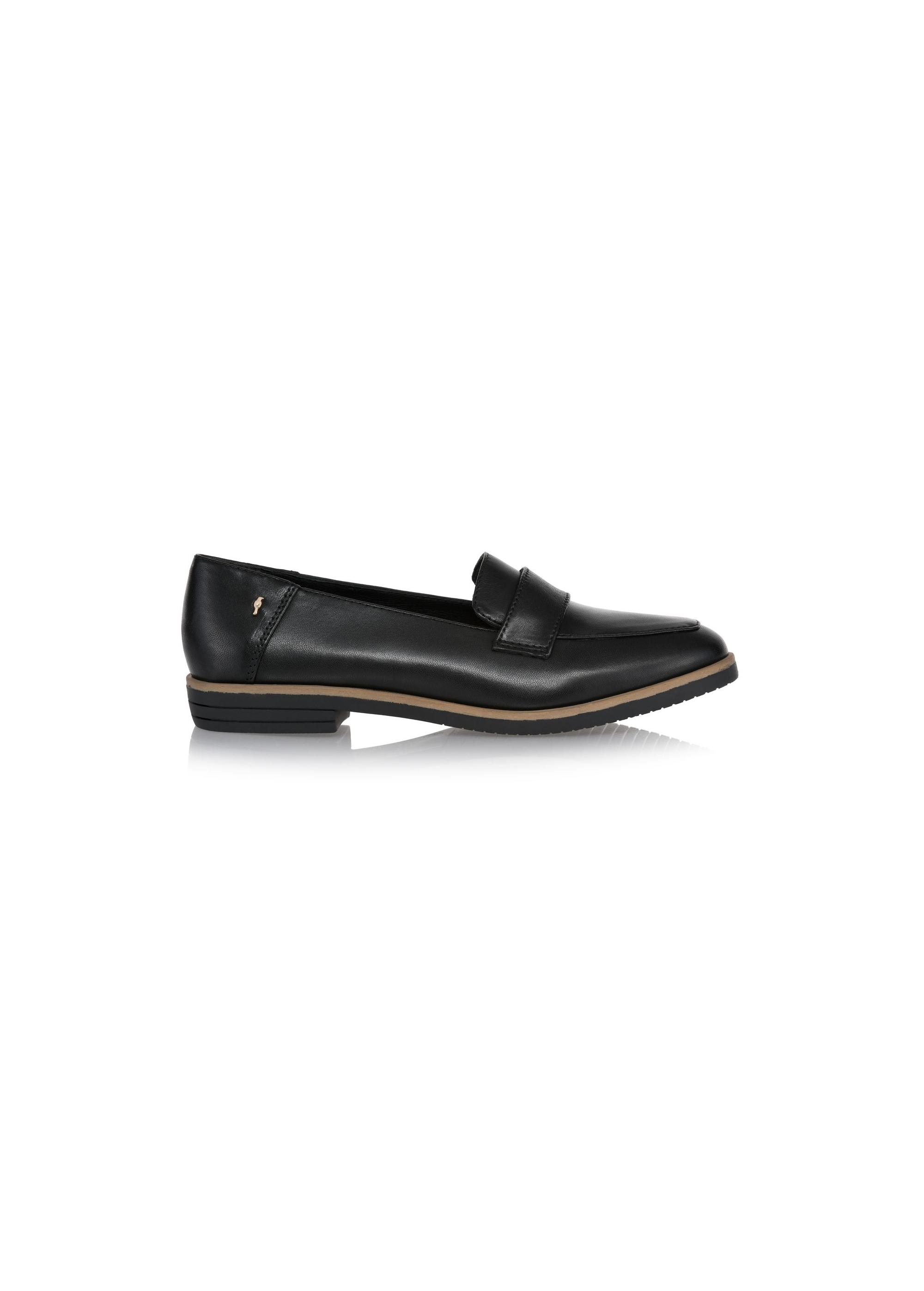 Women's black leather moccasins BUTYD-1067-99(W24)-01