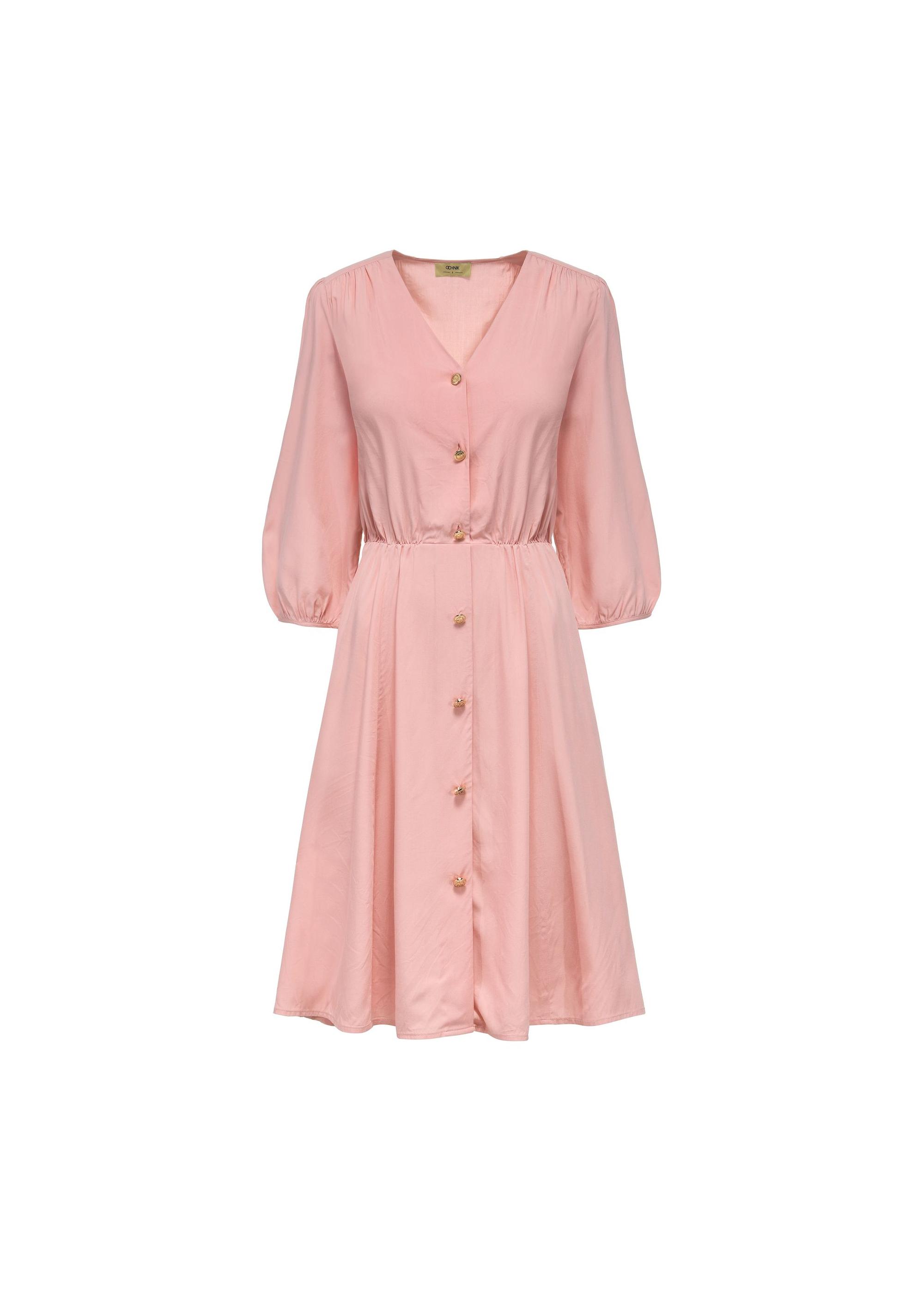 Pink women's shirt dress SUKDT-0186-34(W25)-05