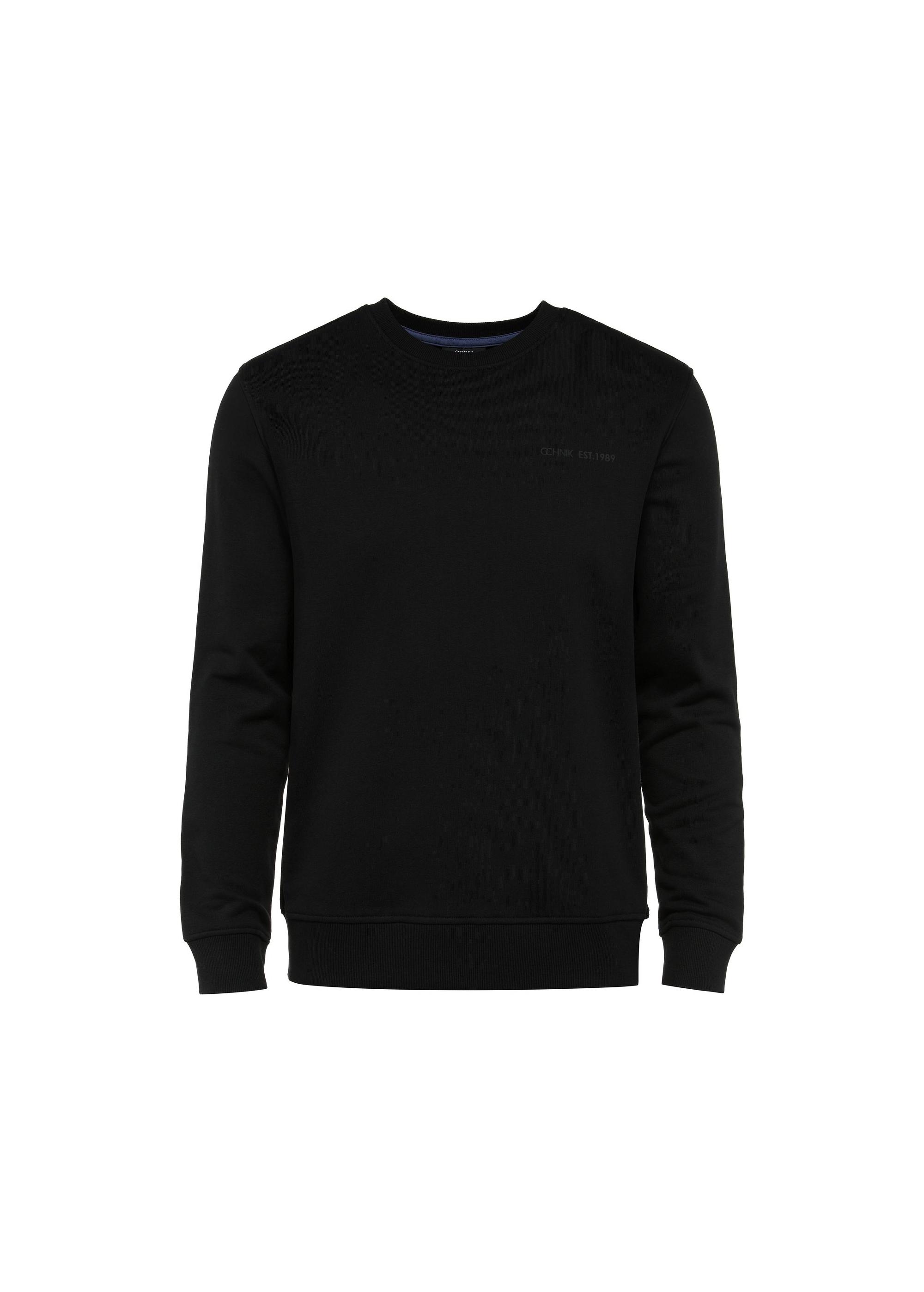 Black men's sweatshirt without hood BLZMT-0070-99(W25)