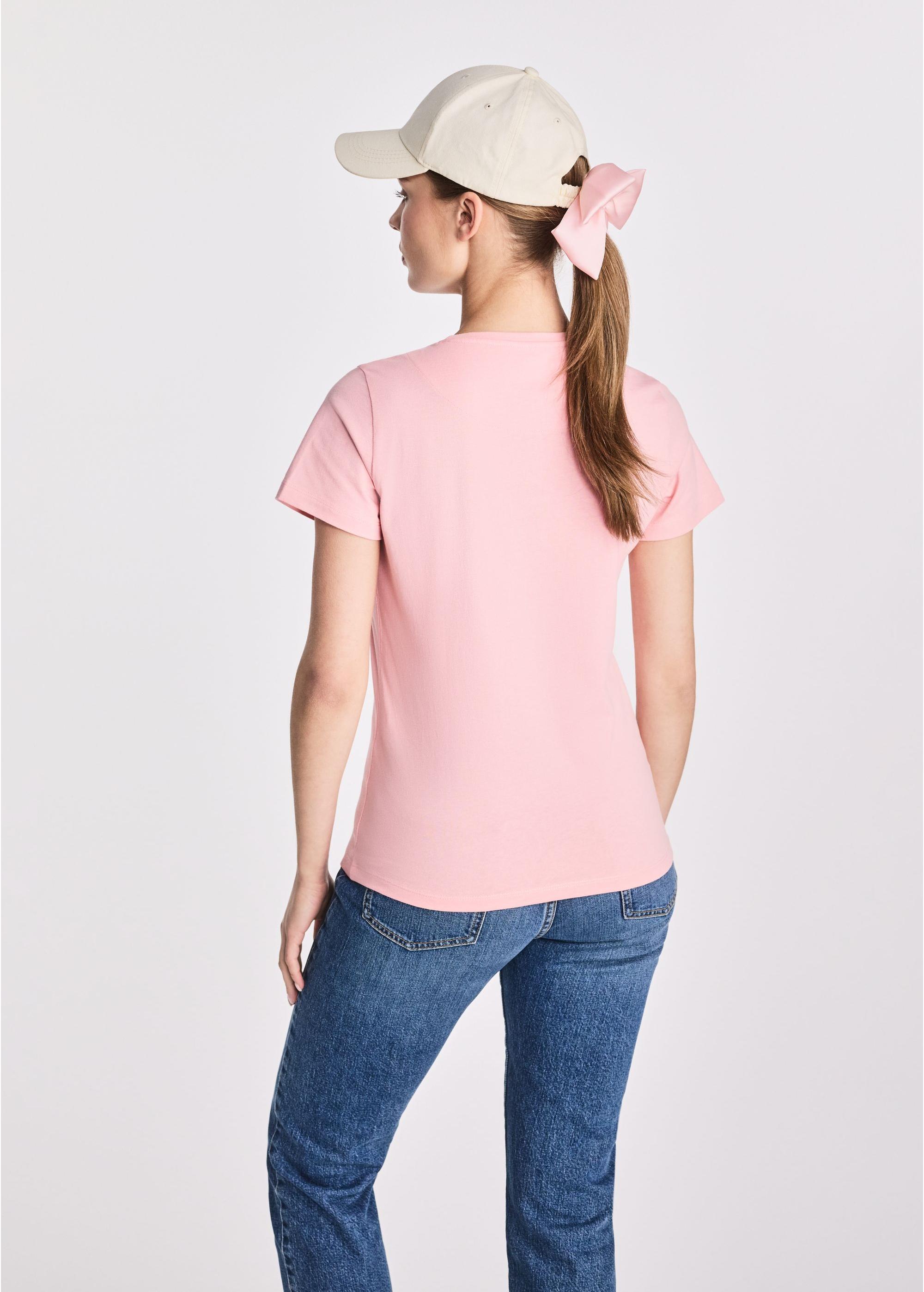 Pink women's t-shirt with logo TSHDT-0133-34(W25)-03