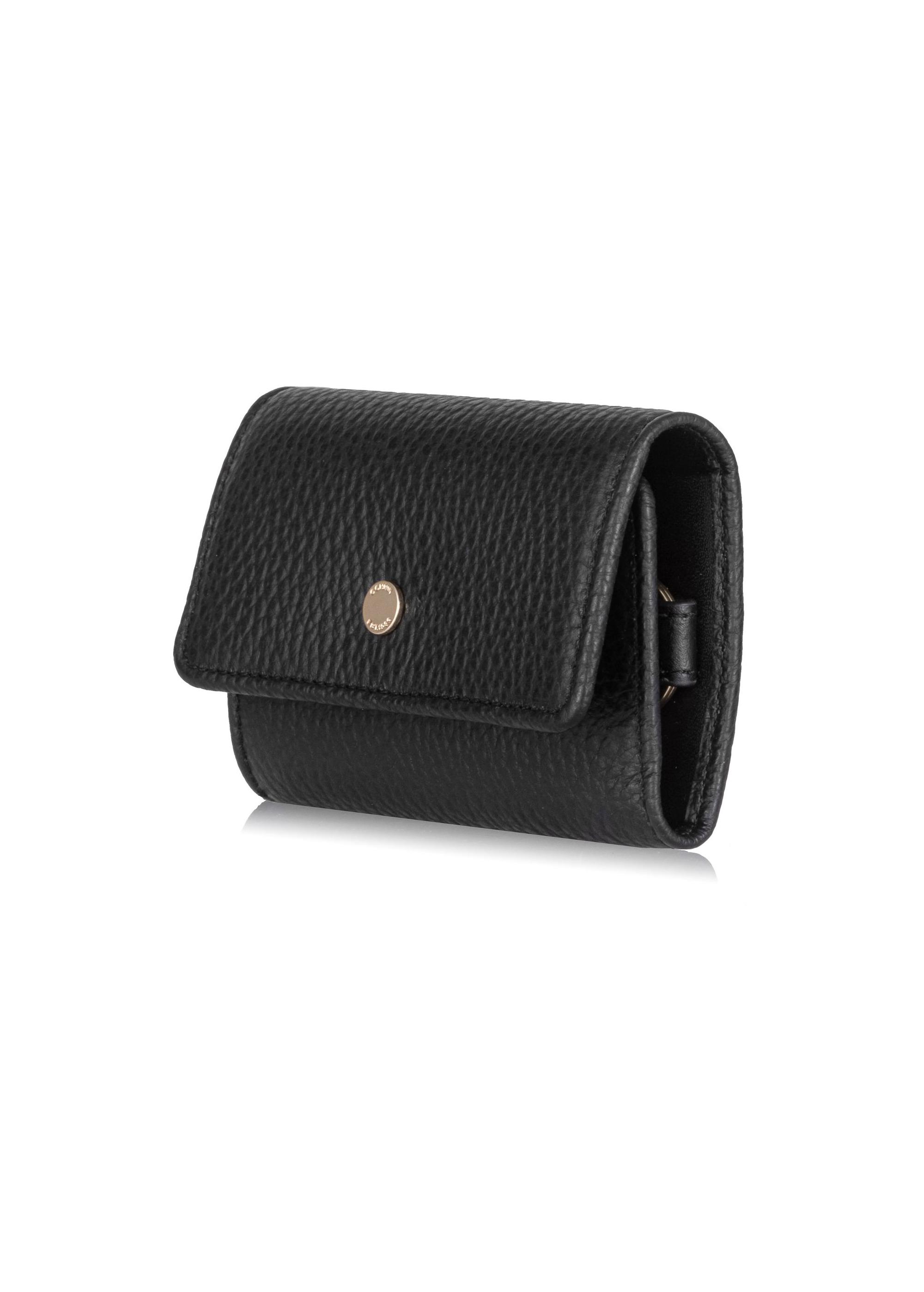 Women's black leather key case PORES-0894-99(Z23)-02