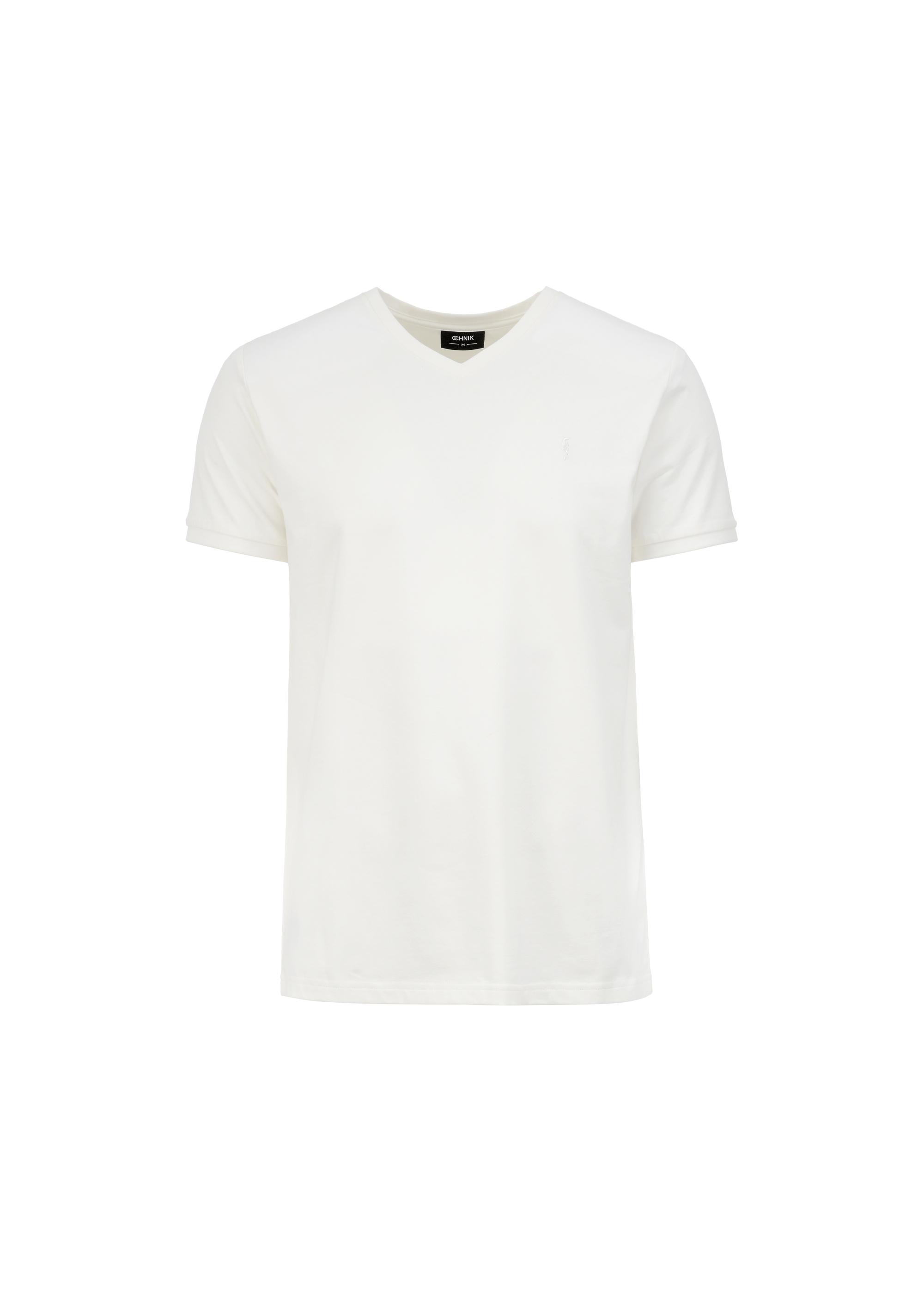 White basic T-shirt for men with logo TSHMT-0088-11(W24)-03