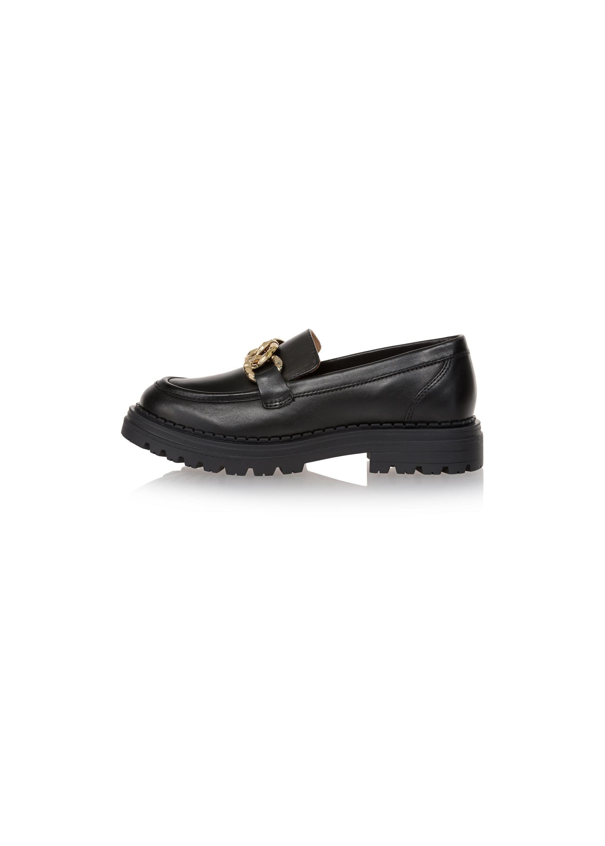 Women's leather loafers with chain BUTYD-1014-99(Z24)