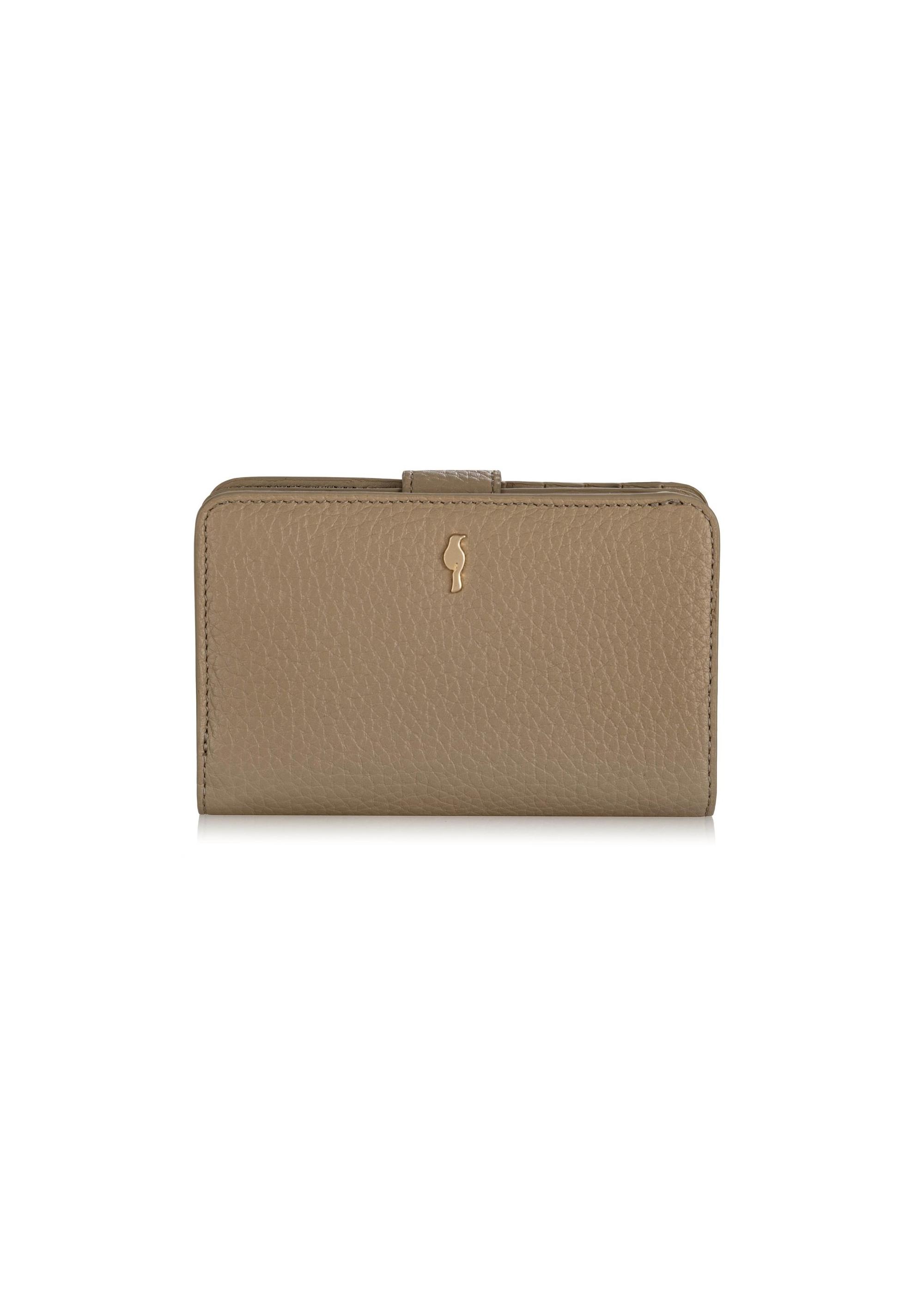 Women's beige leather wallet PORES-0896-80(W24)-01