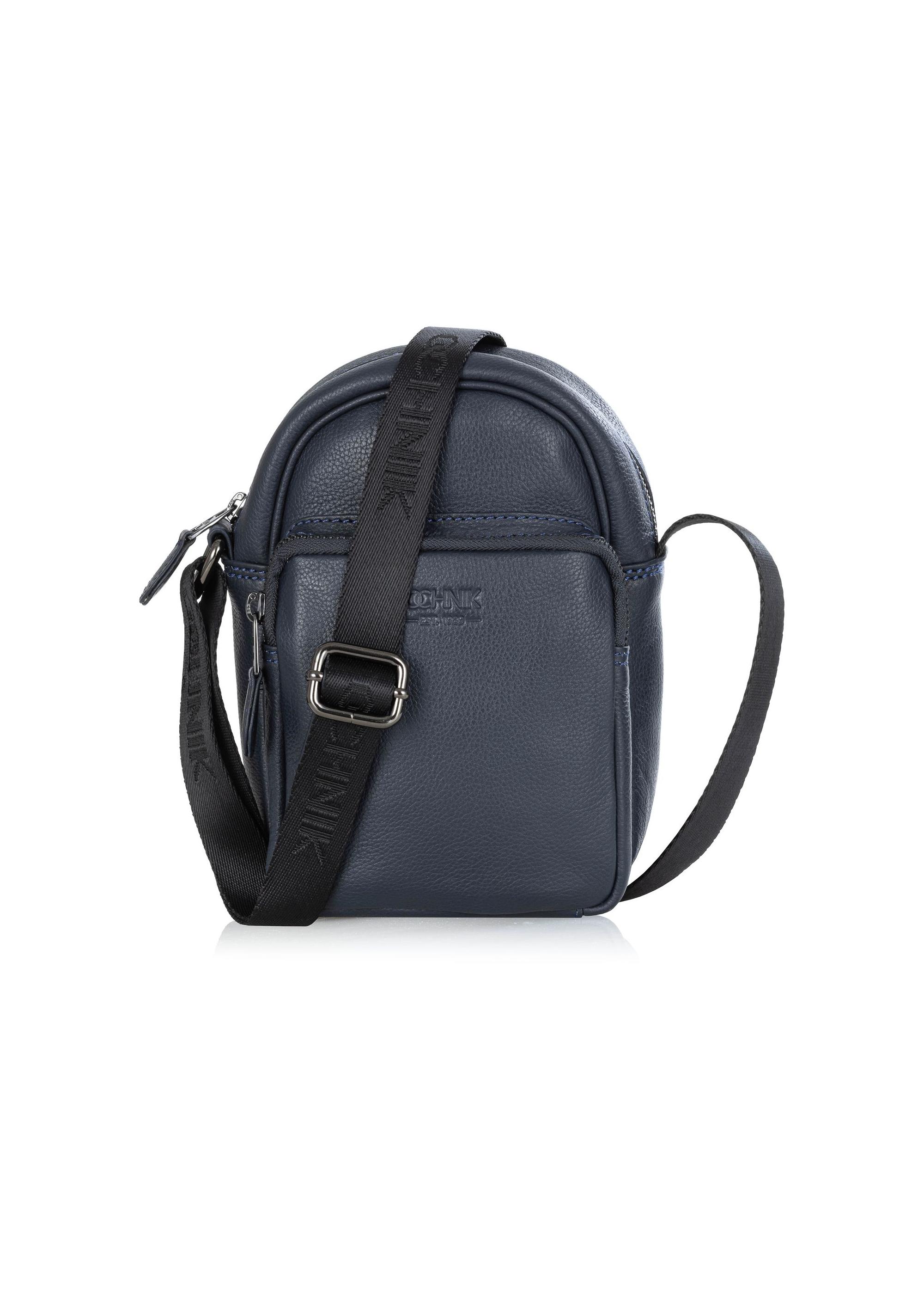 Men's navy blue leather sachet TORMS-0017A-69(W24)-01