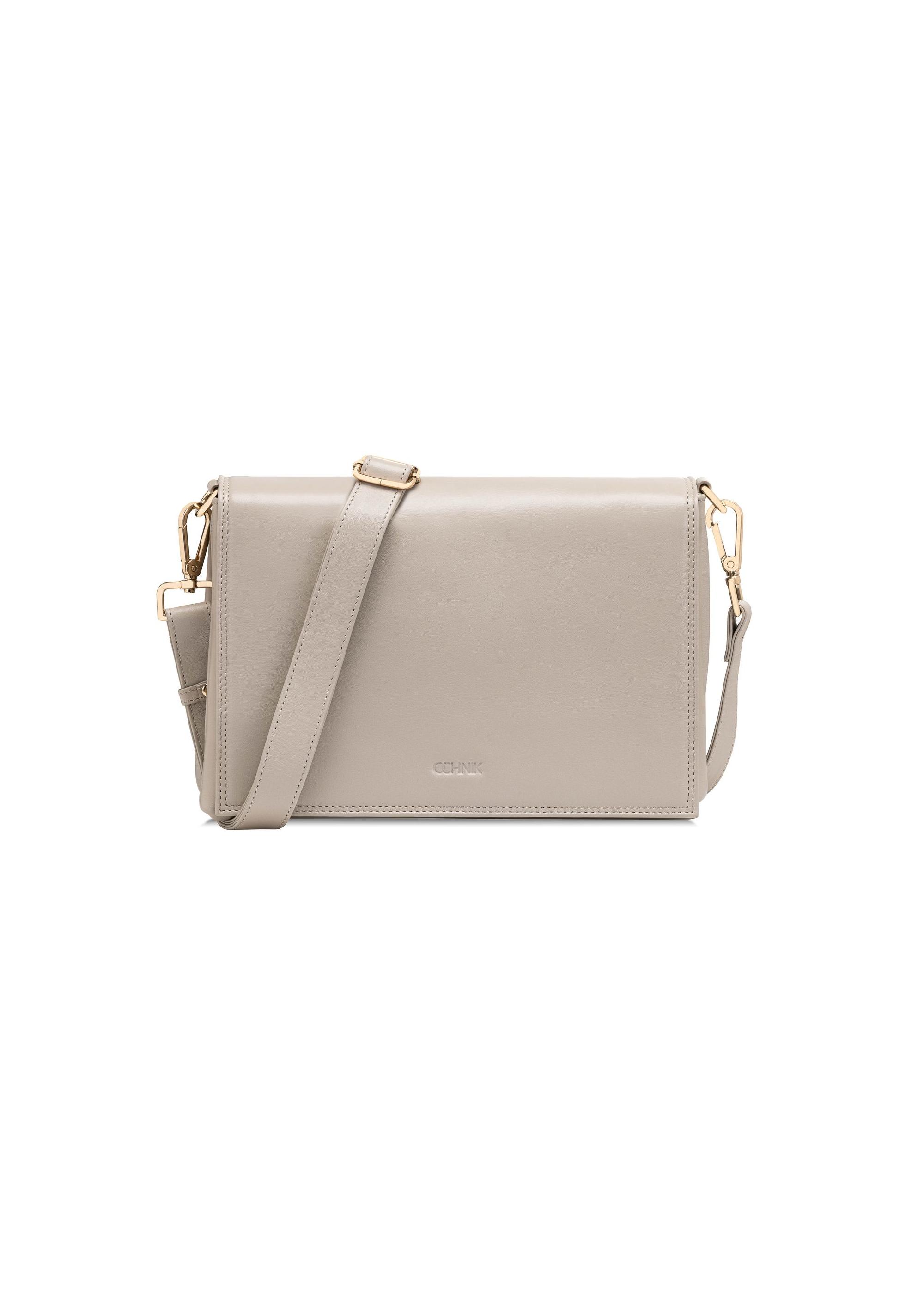 Cream leather women's messenger bag TORES-1083-12(W25)-01