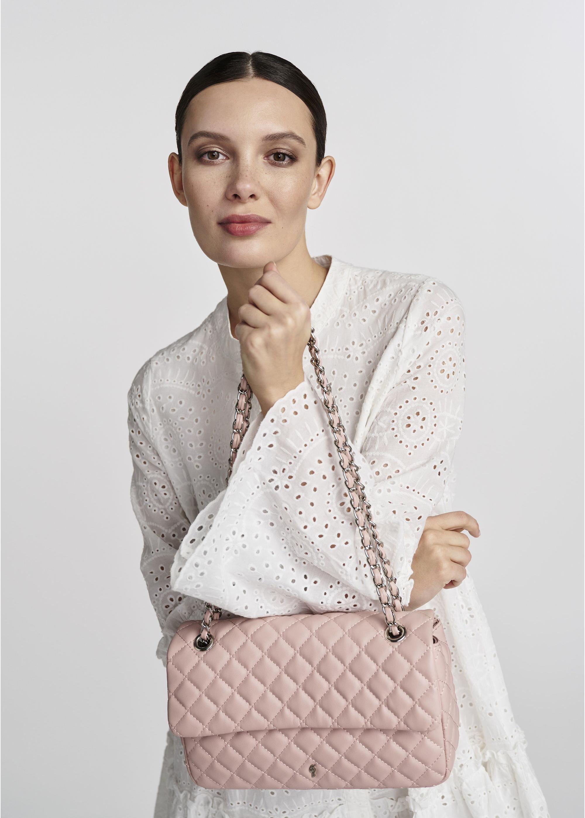 Pink quilted chain bag TOREC-0443D-34(W25)-07