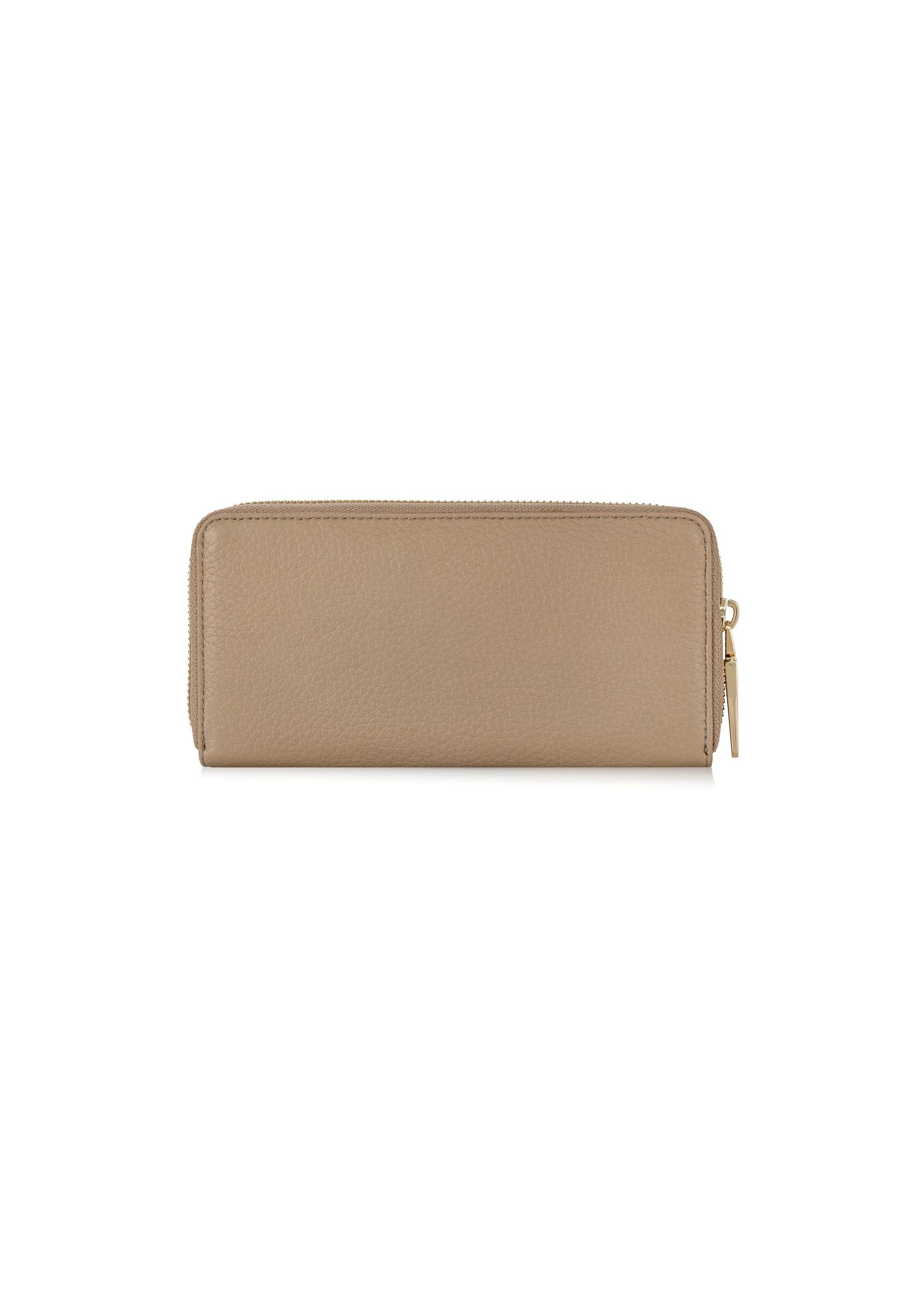 Large beige leather women's wallet PORES-0800B-80(W24)-04